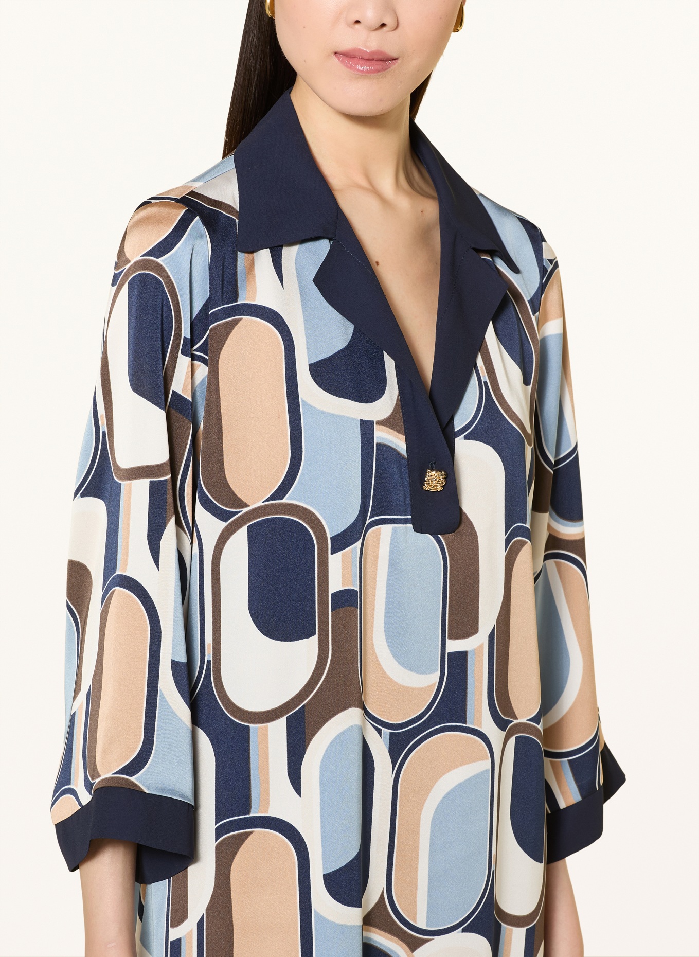 Joseph Ribkoff Kleid mit 3/4-Arm: DUNKELBLAU / CAMEL / DUNKELBRAUN