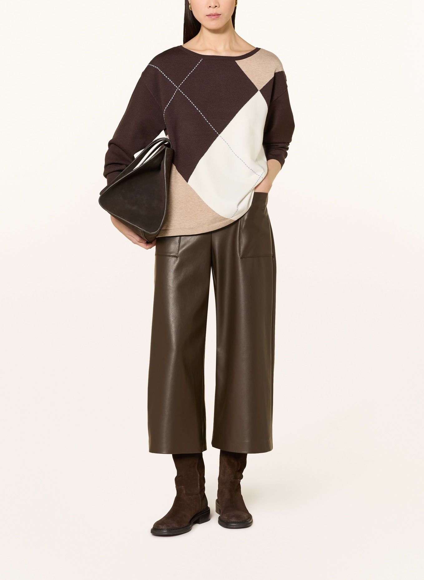 Joseph Ribkoff Culotte in Lederoptik: DUNKELBRAUN