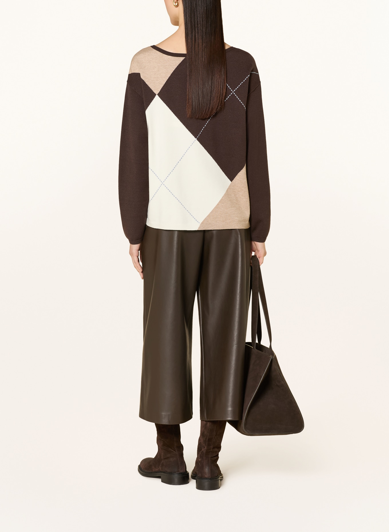Joseph Ribkoff Culotte in Lederoptik: DUNKELBRAUN