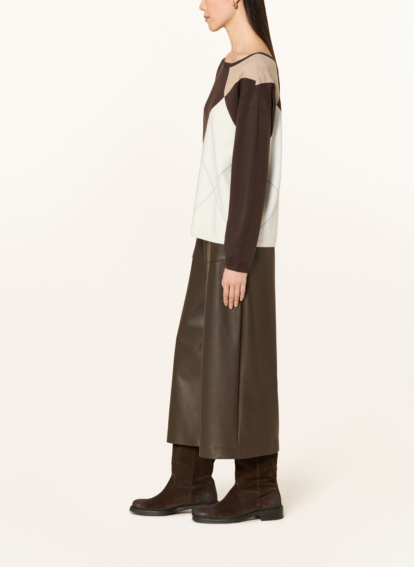 Joseph Ribkoff Culotte in Lederoptik: DUNKELBRAUN