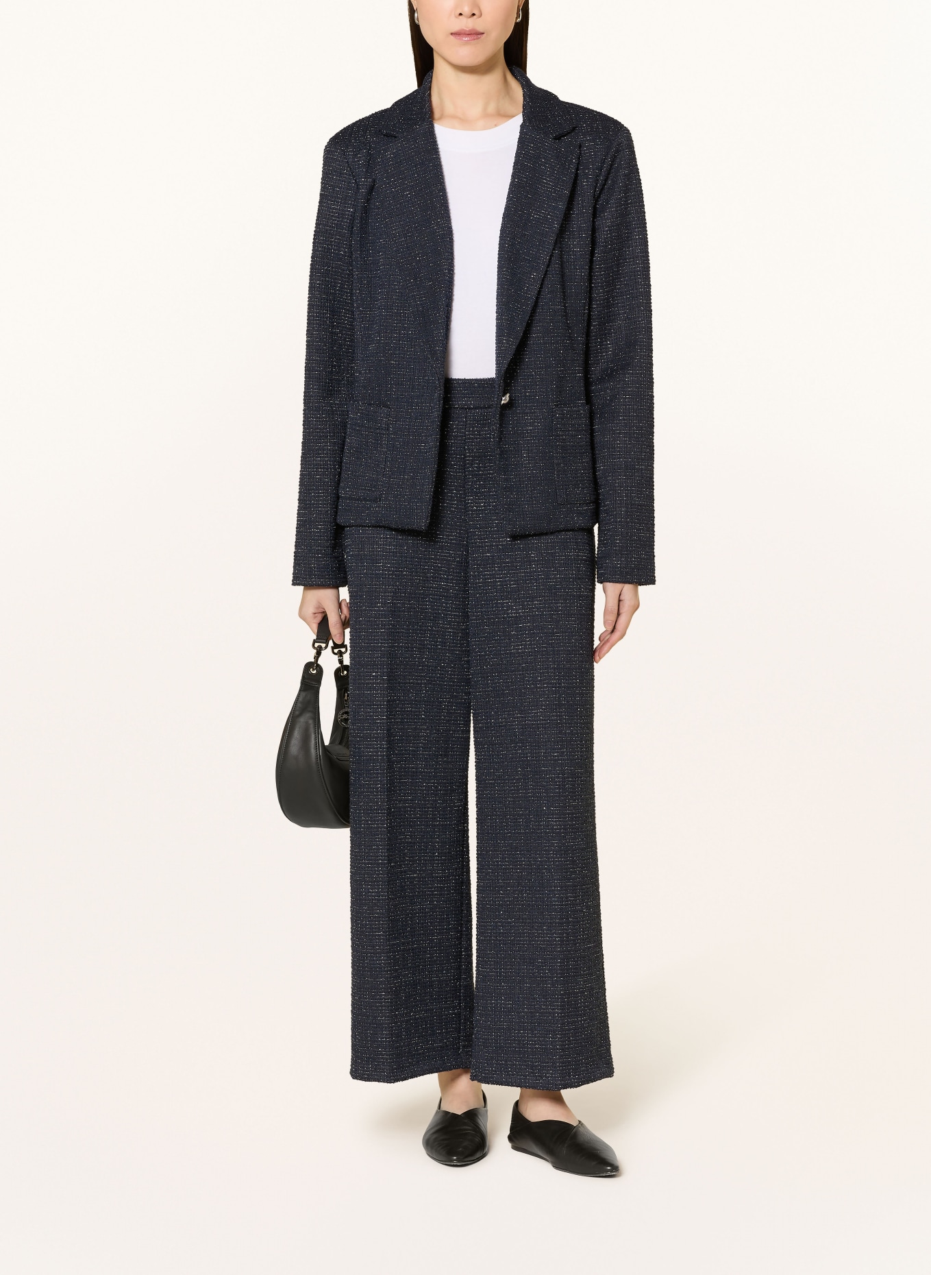 Joseph Ribkoff Marlenehose aus Tweed mit Glitzergarn: DUNKELBLAU / SILBER