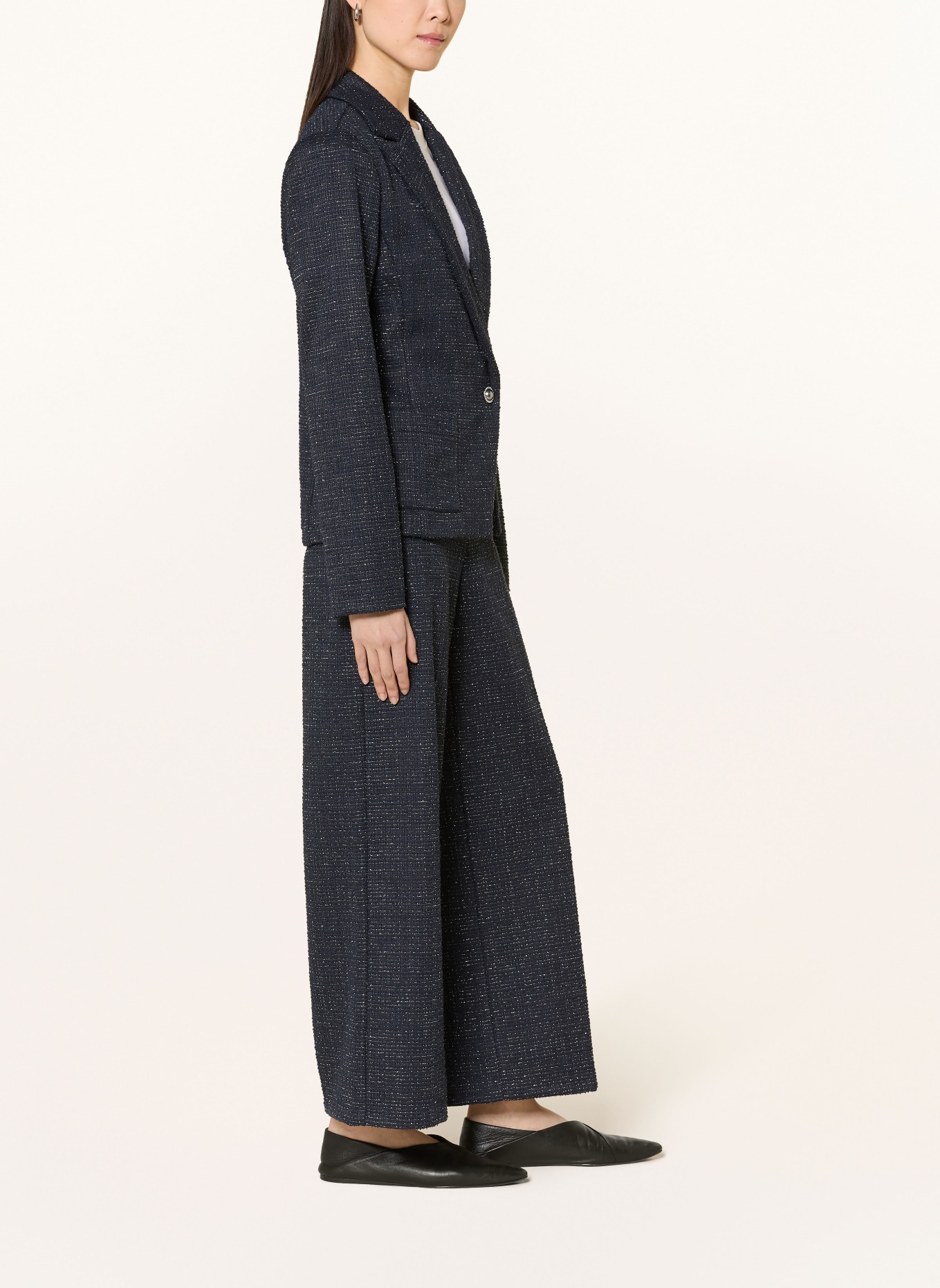 Joseph Ribkoff Marlenehose aus Tweed mit Glitzergarn: DUNKELBLAU / SILBER