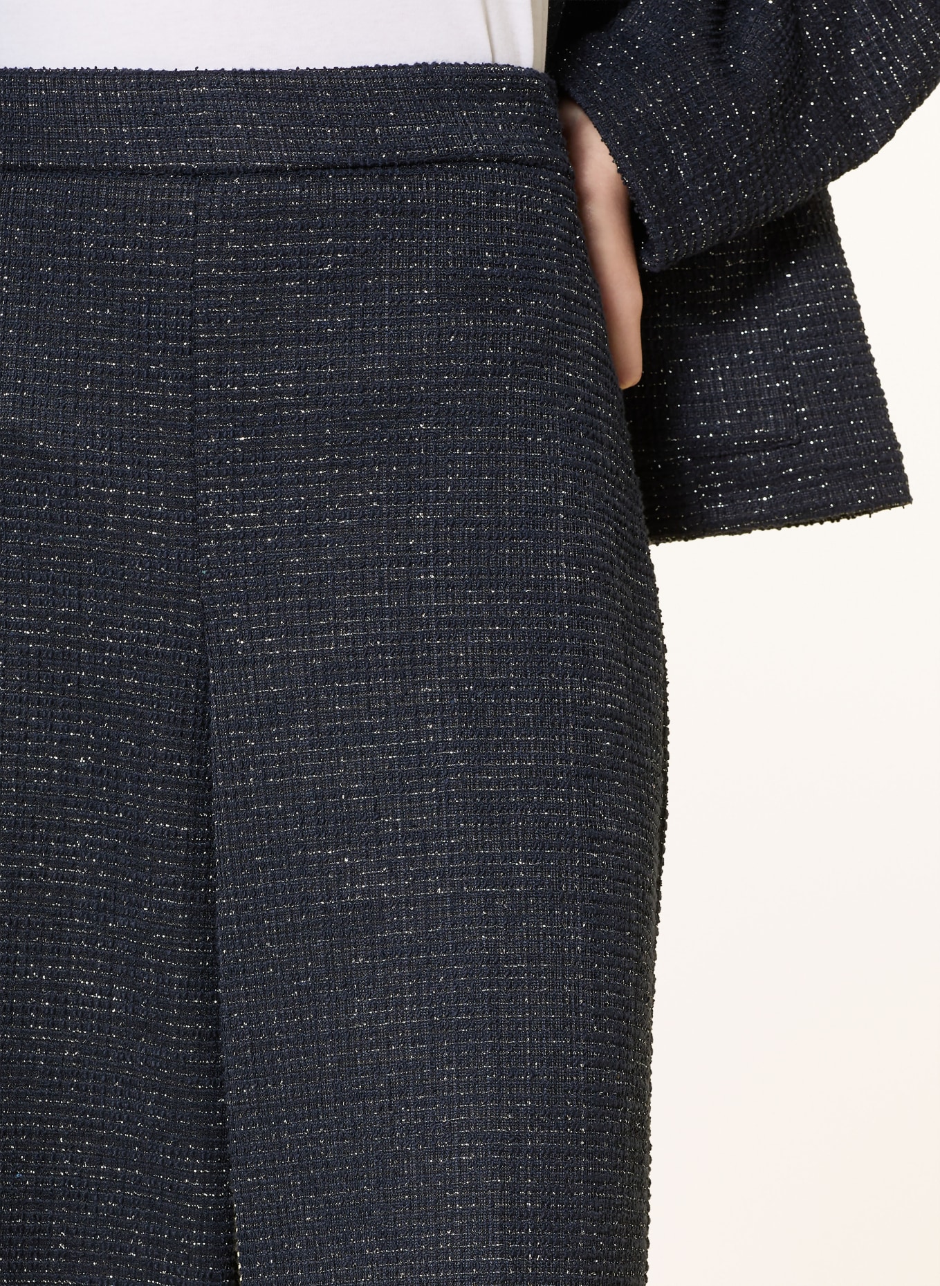 Joseph Ribkoff Marlenehose aus Tweed mit Glitzergarn: DUNKELBLAU / SILBER