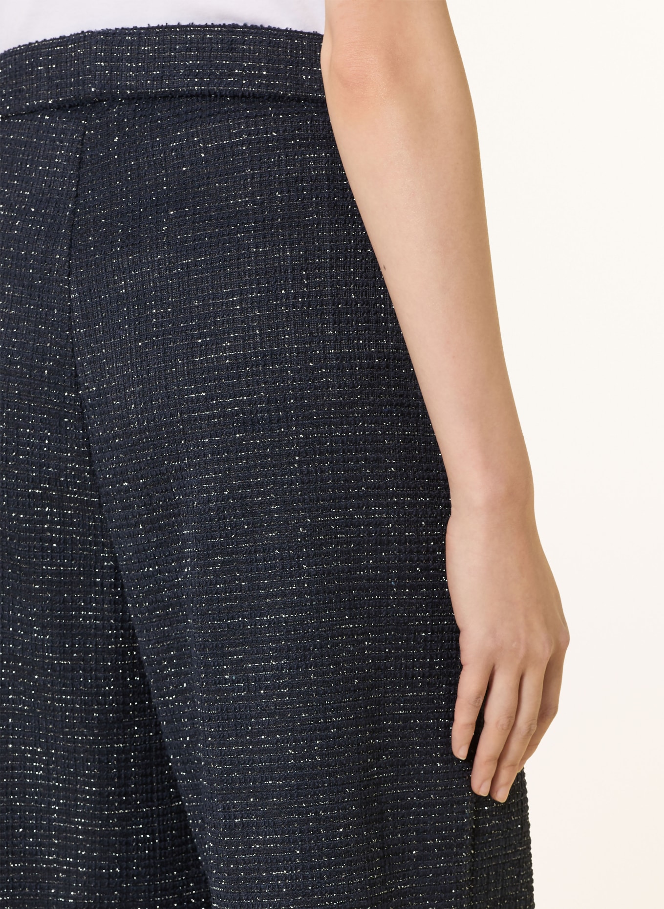 Joseph Ribkoff Marlenehose aus Tweed mit Glitzergarn: DUNKELBLAU / SILBER