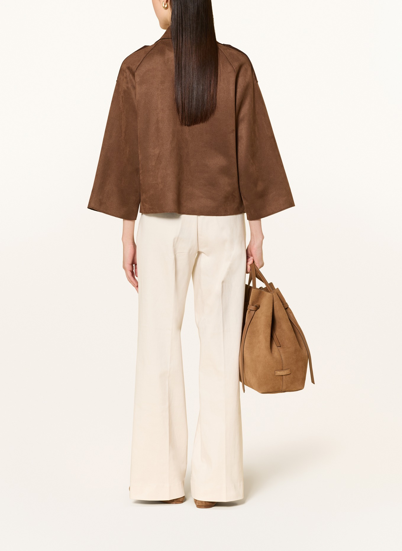 Joseph Ribkoff Veste trench aspect cuir: MARRON FONCÉ