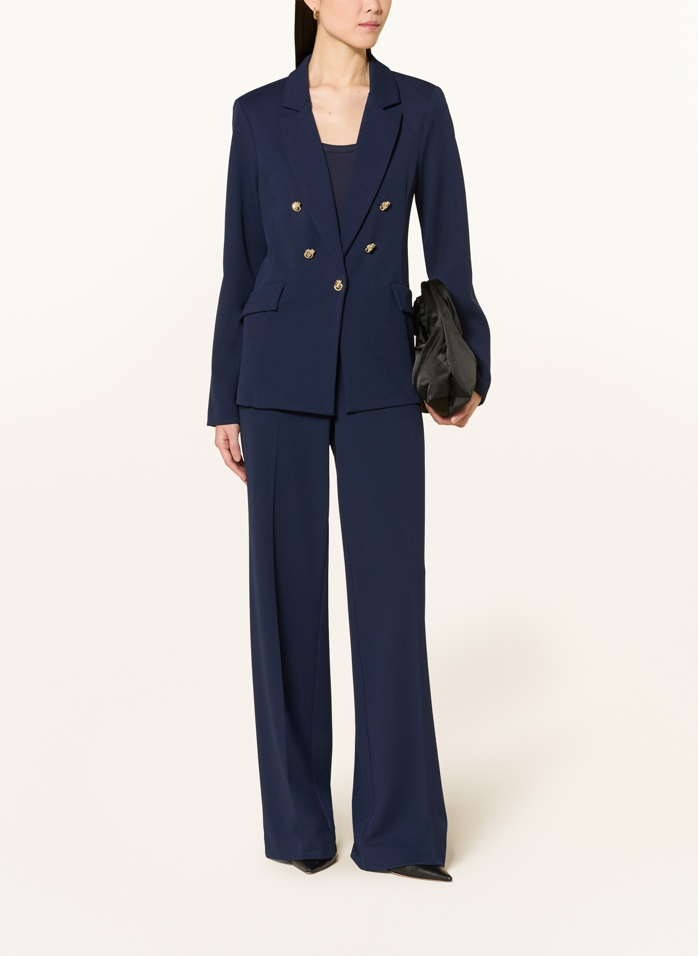 Joseph Ribkoff Jersey blazer: DONKERBLAUW / GOUD