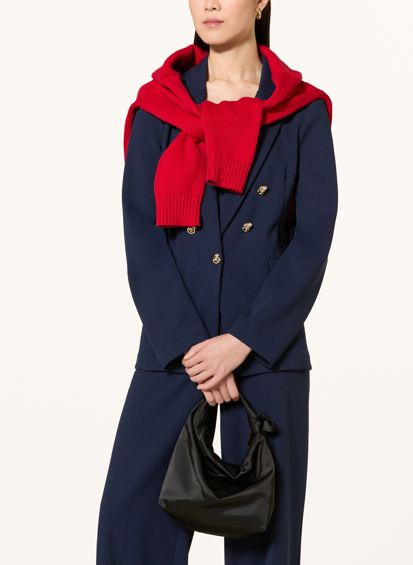 Joseph Ribkoff Jersey blazer: DONKERBLAUW / GOUD