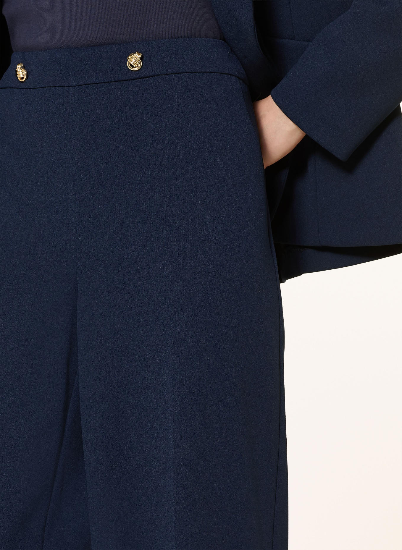 Joseph Ribkoff Marlenehose aus Jersey: DUNKELBLAU / GOLD