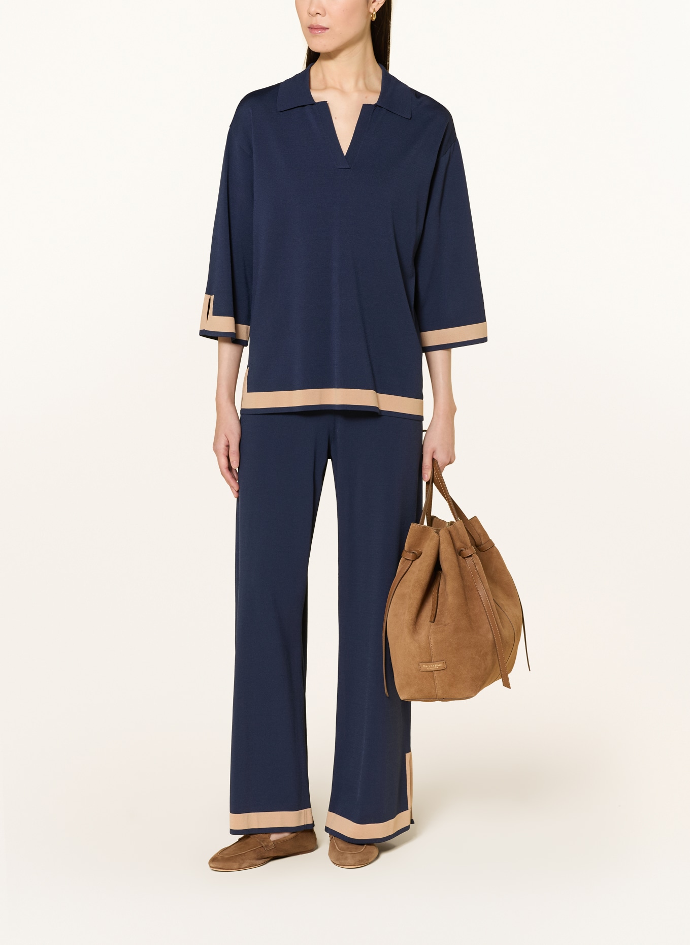 Joseph Ribkoff Pullover mit 3/4-Arm: DUNKELBLAU / CAMEL