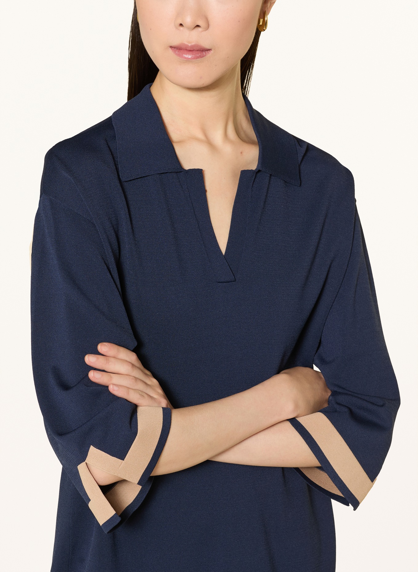 Joseph Ribkoff Pullover mit 3/4-Arm: DUNKELBLAU / CAMEL