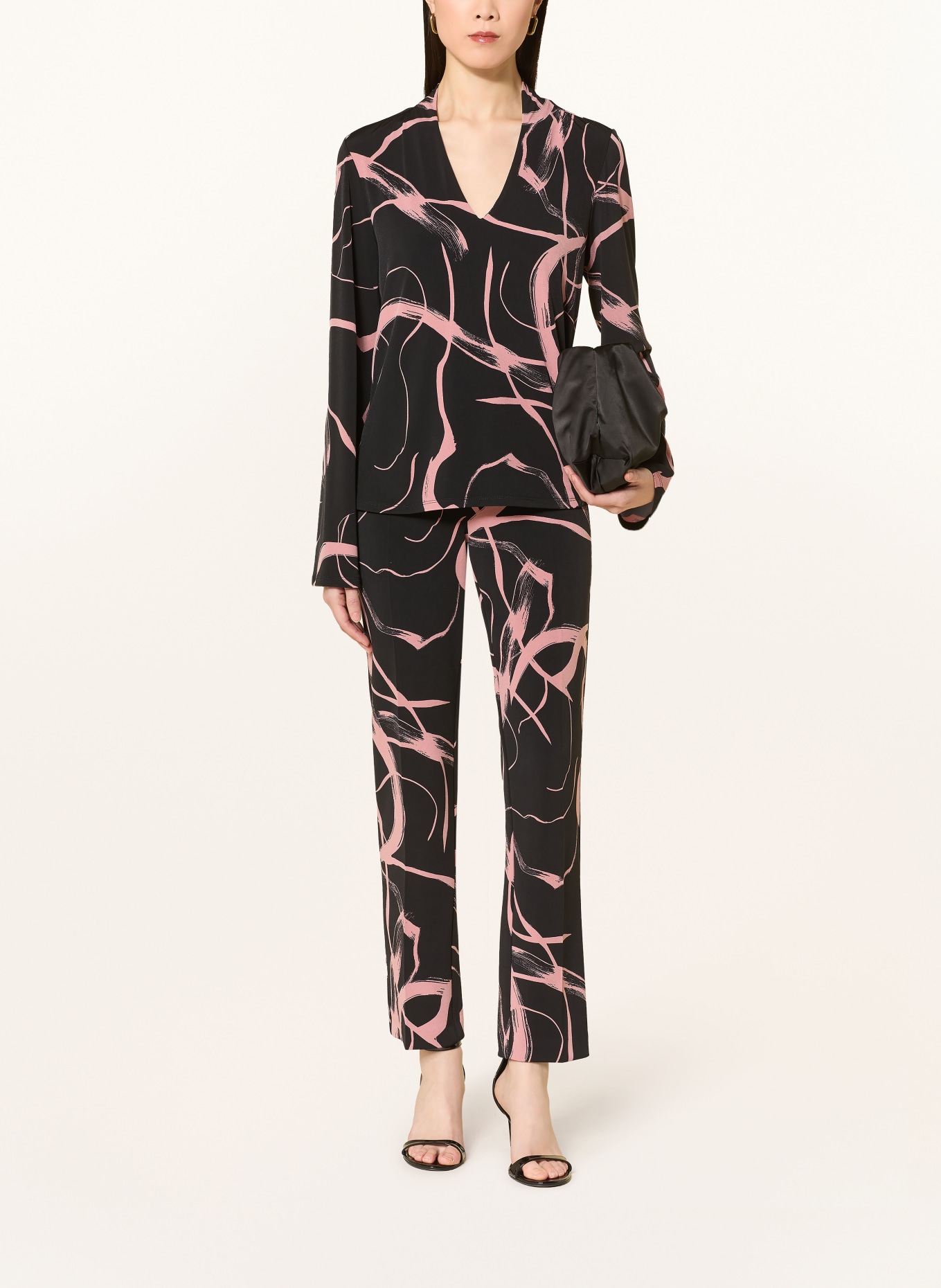 Joseph Ribkoff Jerseyhose: SCHWARZ / ROSA