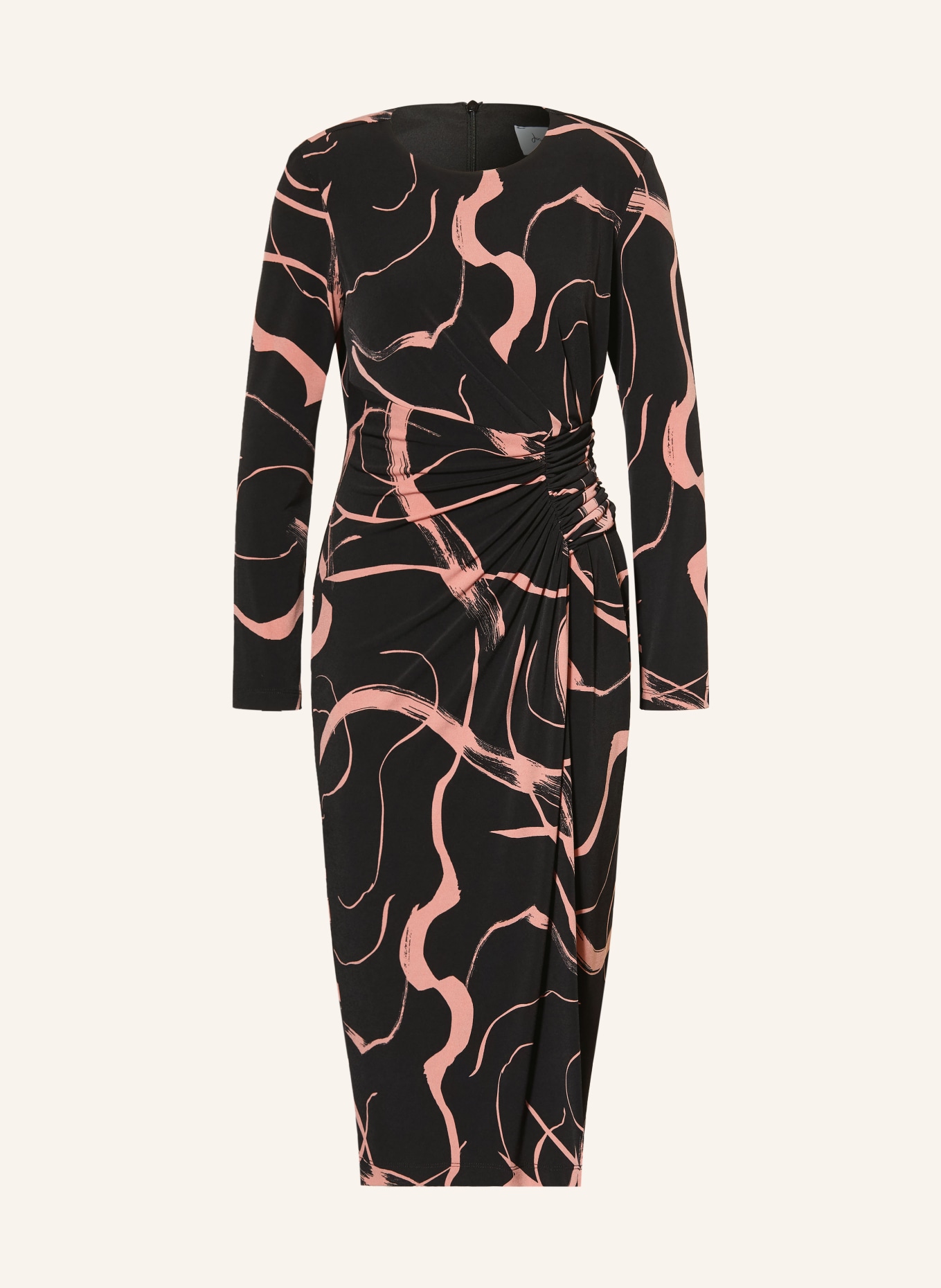 Joseph Ribkoff Wrap-style dress: BLACK / PINK