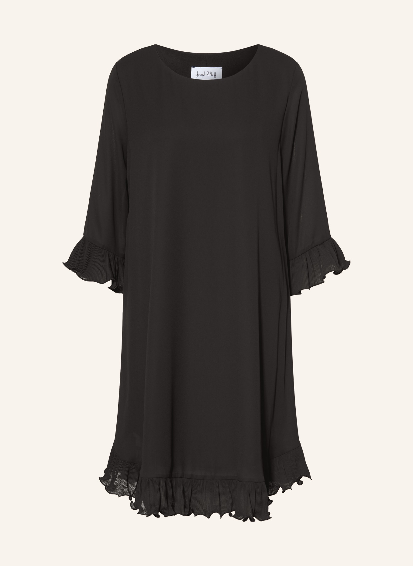 Joseph Ribkoff Robe à manches 3/4 et volants: NOIR