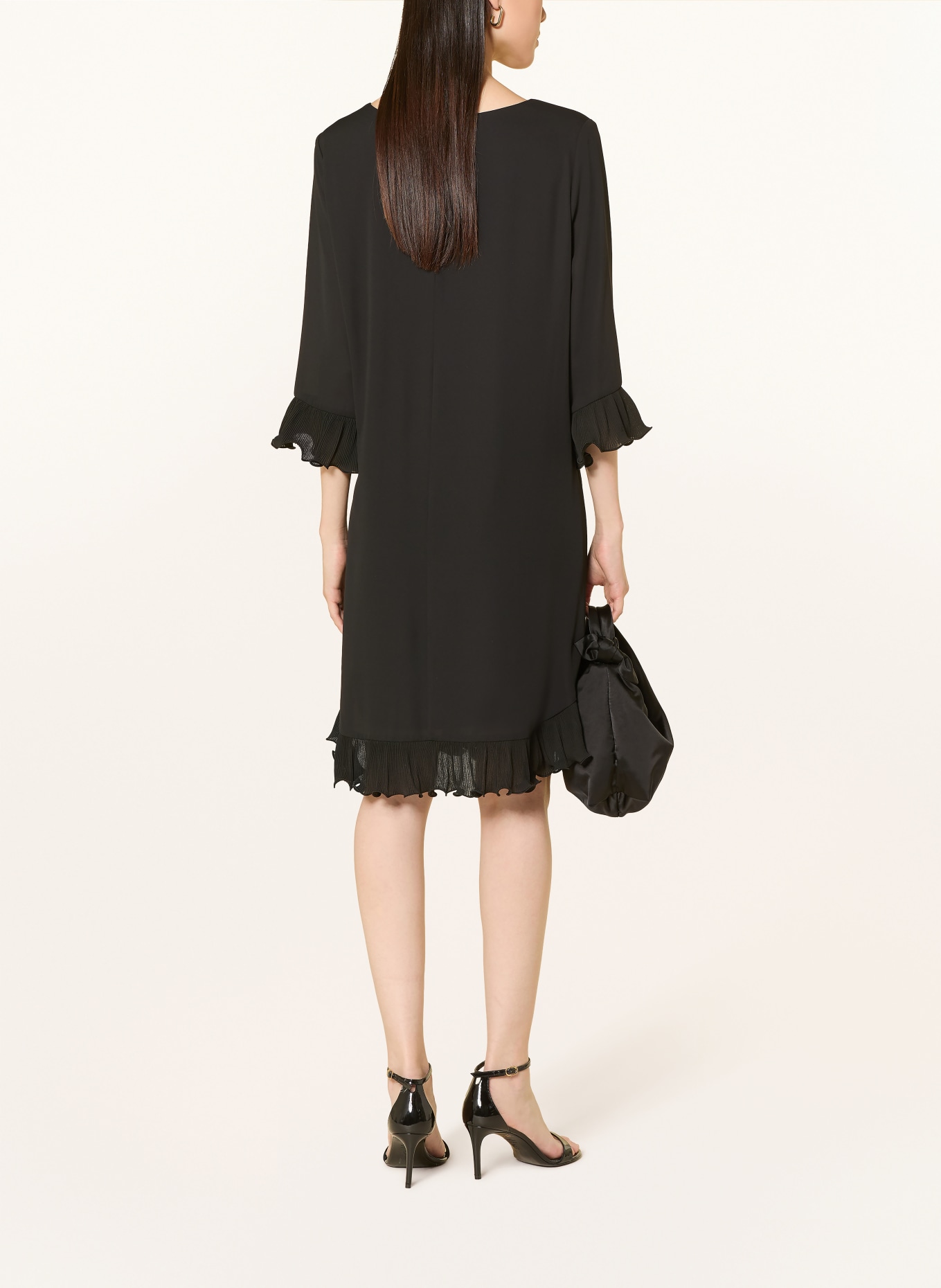 Joseph Ribkoff Robe à manches 3/4 et volants: NOIR