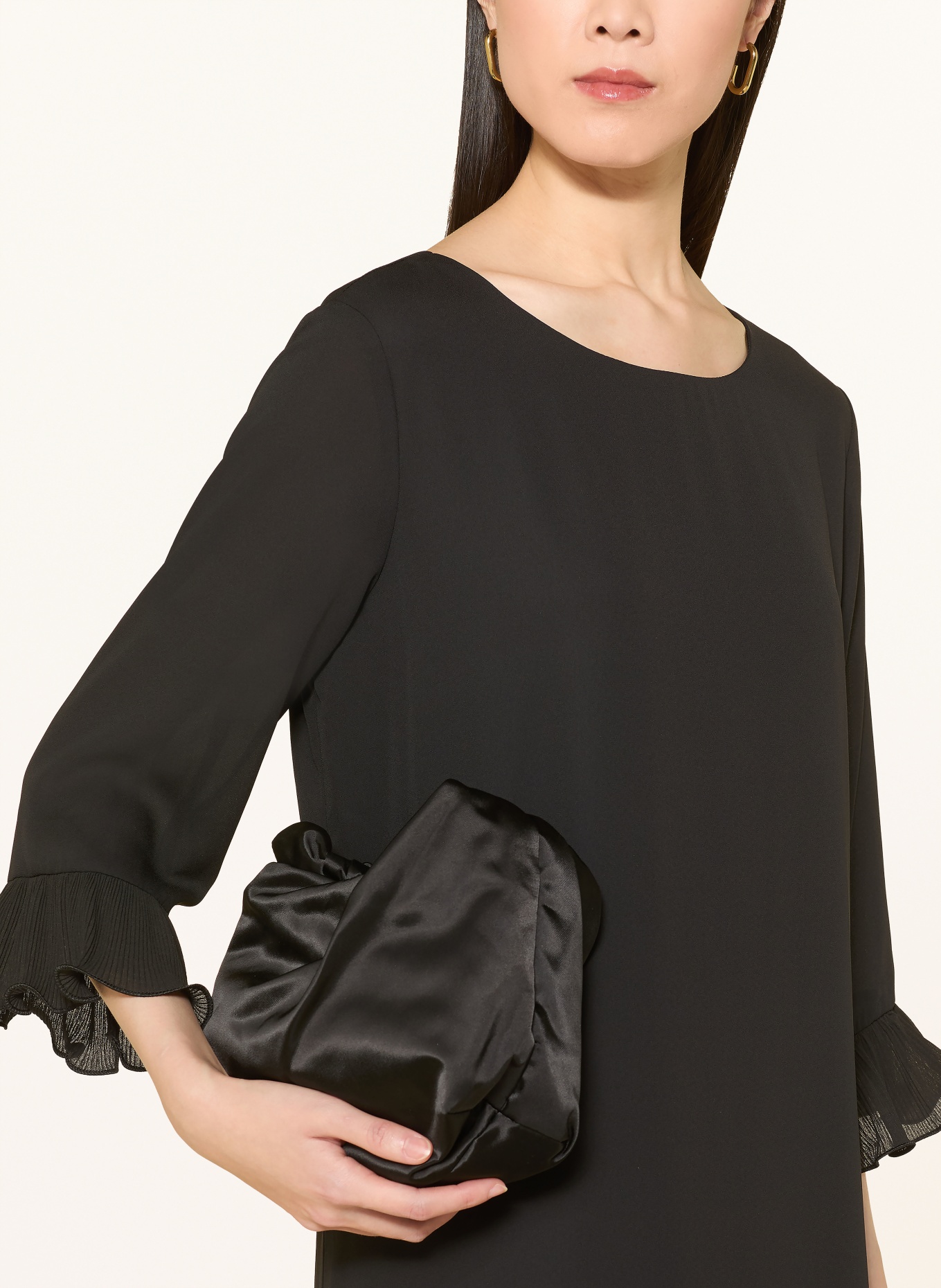Joseph Ribkoff Robe à manches 3/4 et volants: NOIR