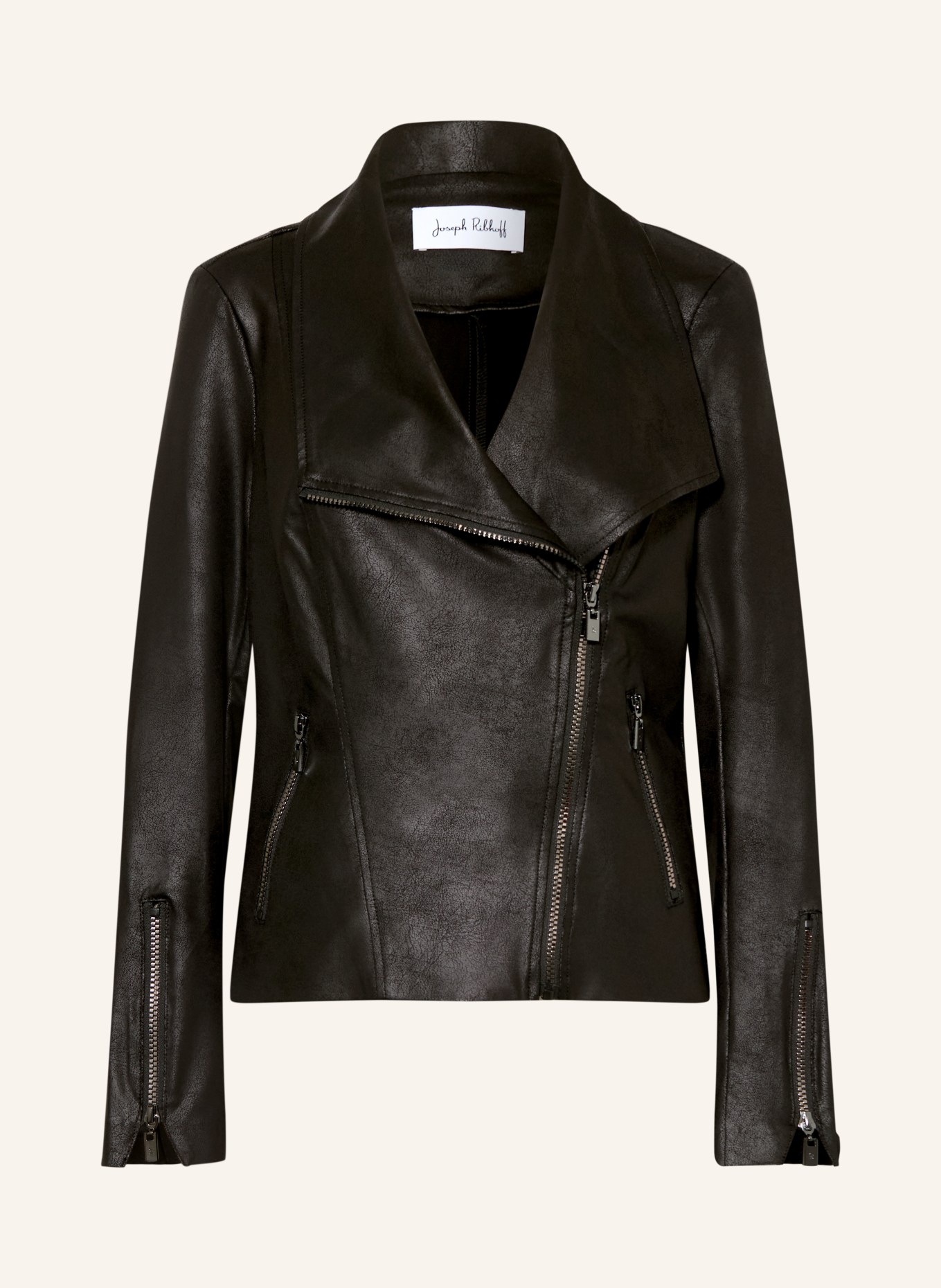 Joseph Ribkoff Leather-look jacket: BLACK