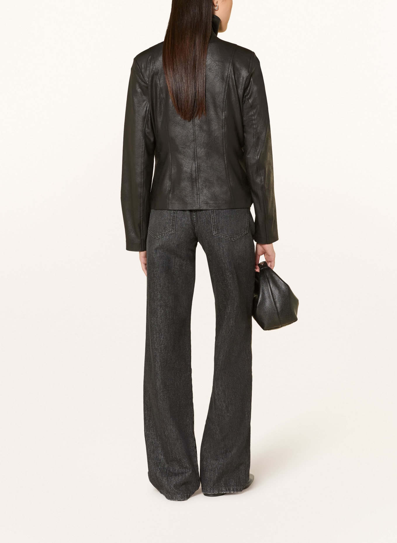 Joseph Ribkoff Leather-look jacket: BLACK
