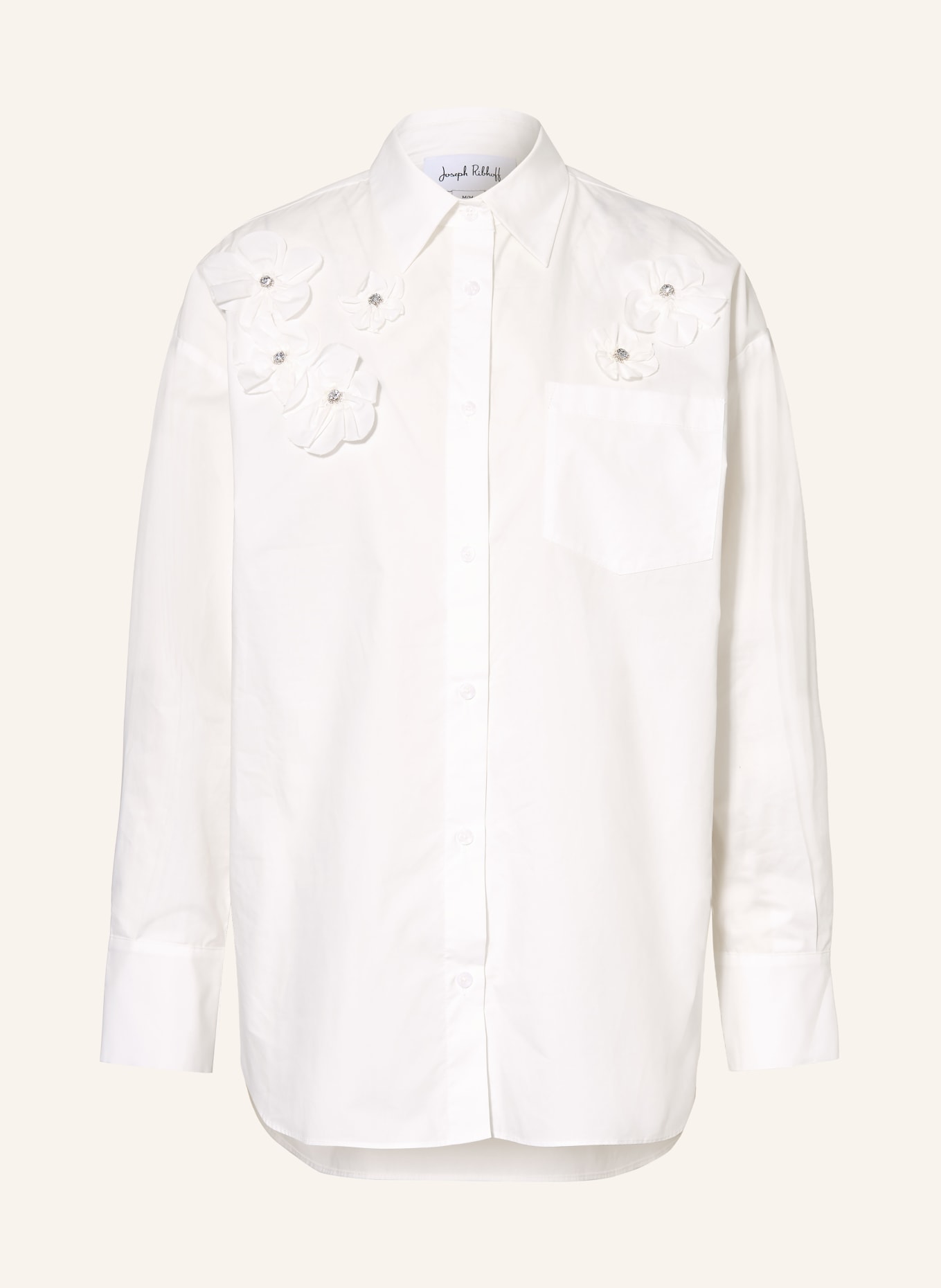 Joseph Ribkoff Shirt blouse with gemstones: WHITE