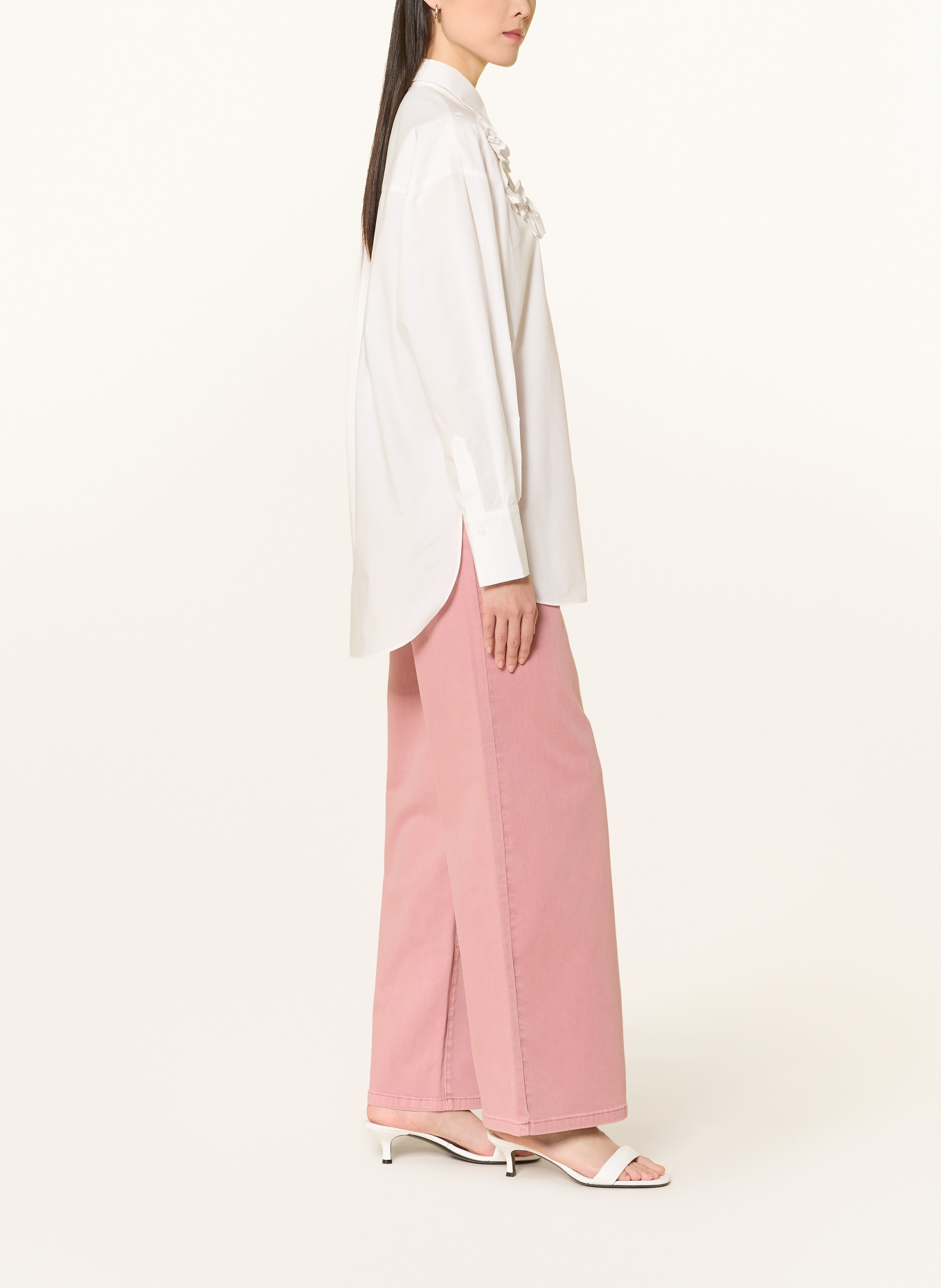 Joseph Ribkoff Shirt blouse with gemstones: WHITE
