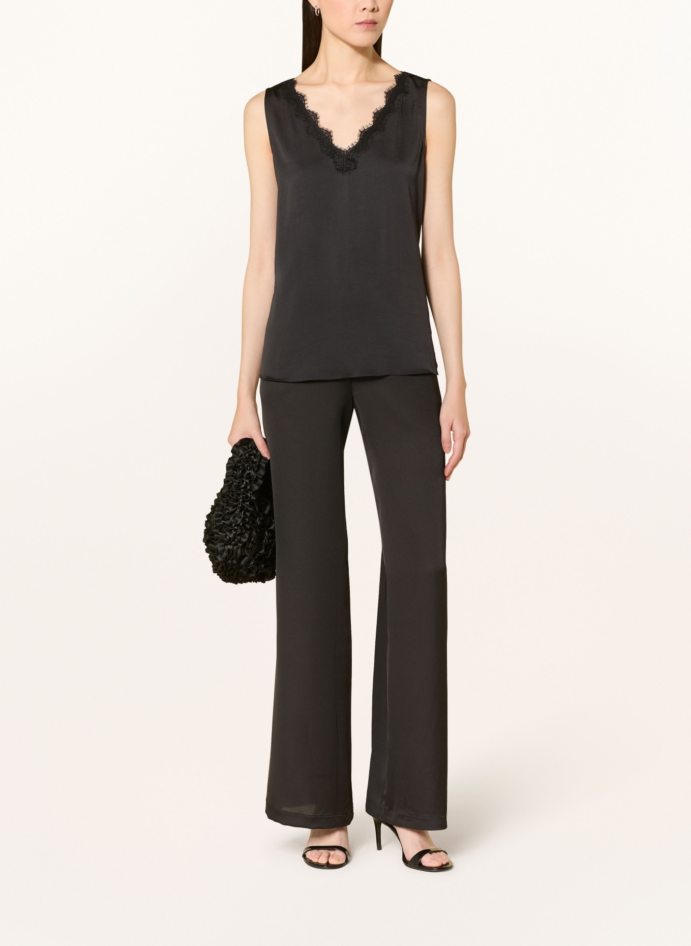 Joseph Ribkoff Blouse top with lace: BLACK
