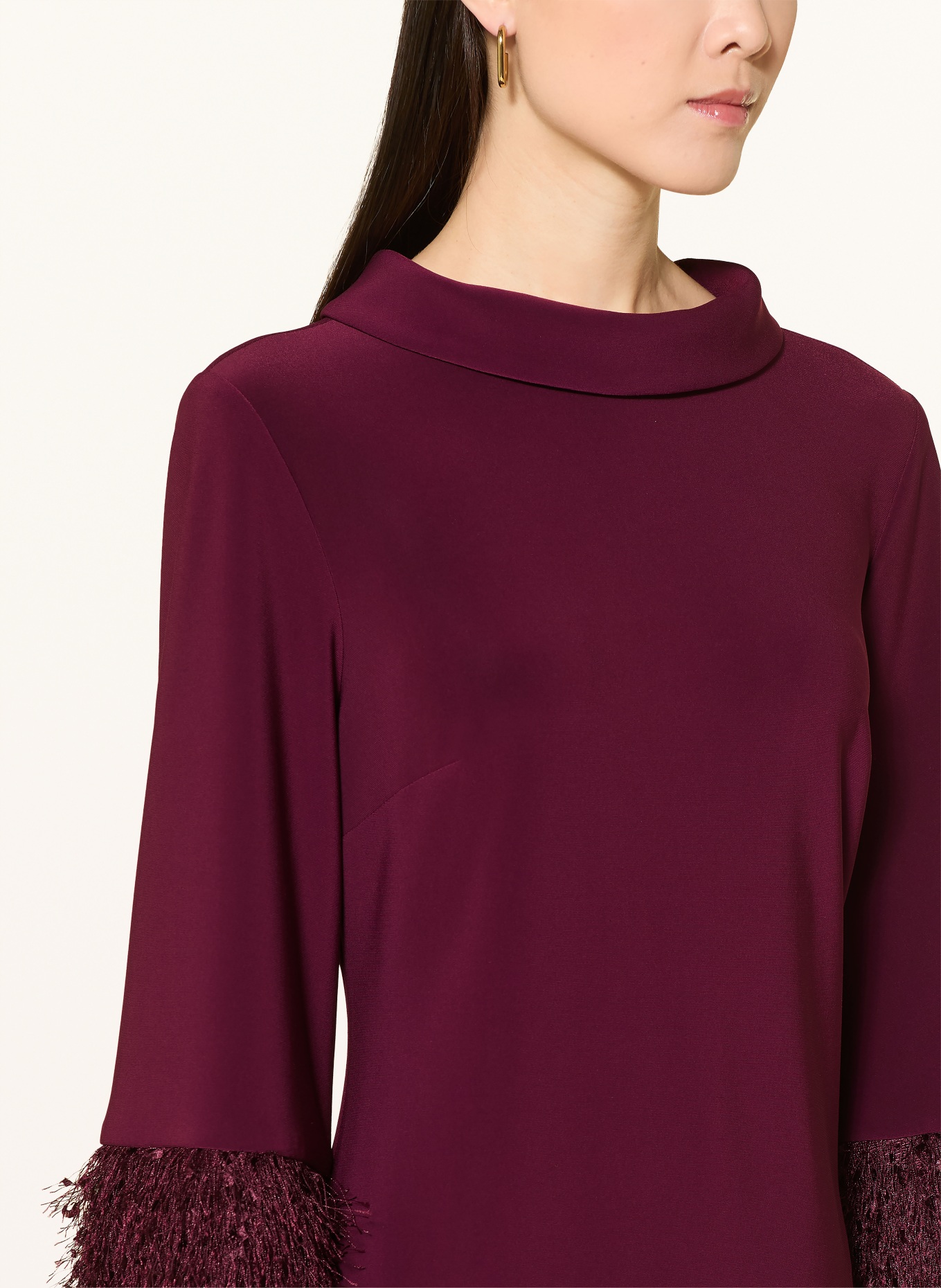 Joseph Ribkoff Jurk met 3/4-mouwen: DONKERROOD