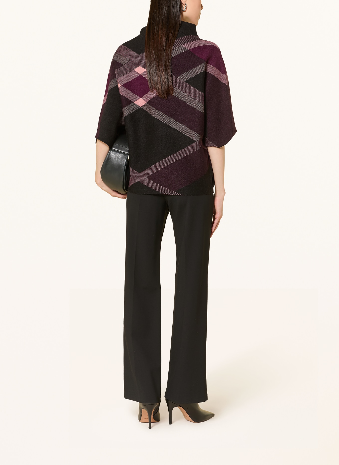 Joseph Ribkoff Pullover mit 3/4-Arm: SCHWARZ / DUNKELLILA / LILA