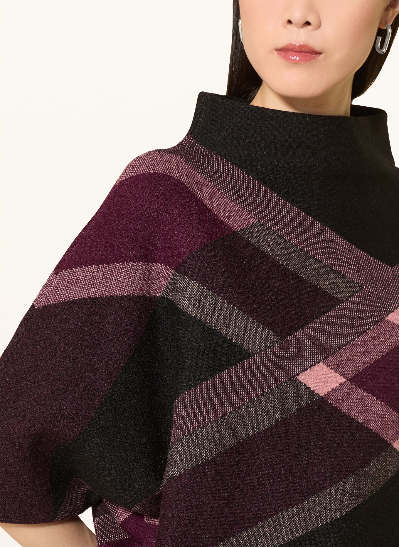 Joseph Ribkoff Pullover mit 3/4-Arm: SCHWARZ / DUNKELLILA / LILA