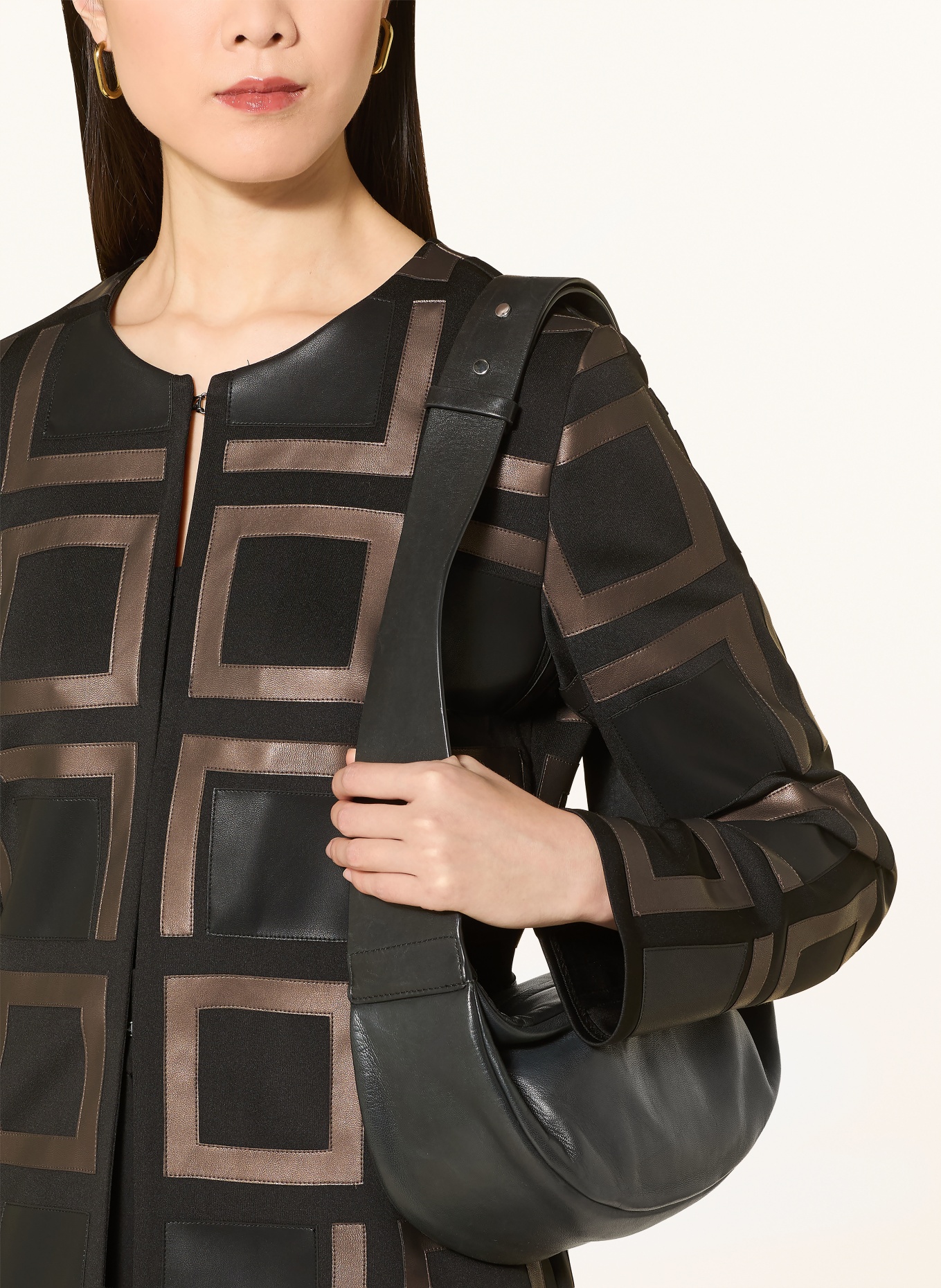 Joseph Ribkoff Jacke in Lederoptik: SCHWARZ / DUNKELBRAUN / DUNKELGRAU