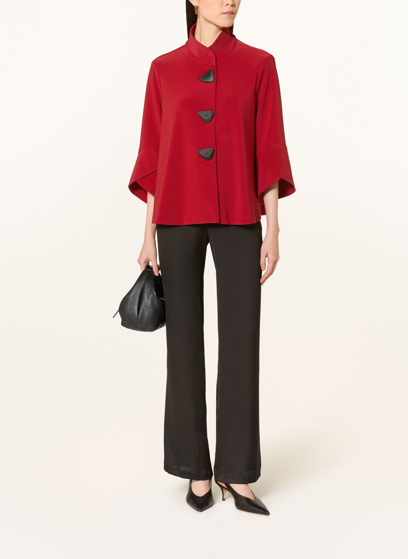 Joseph Ribkoff Veste en jersey à manches 3/4: ROUGE FONCÉ
