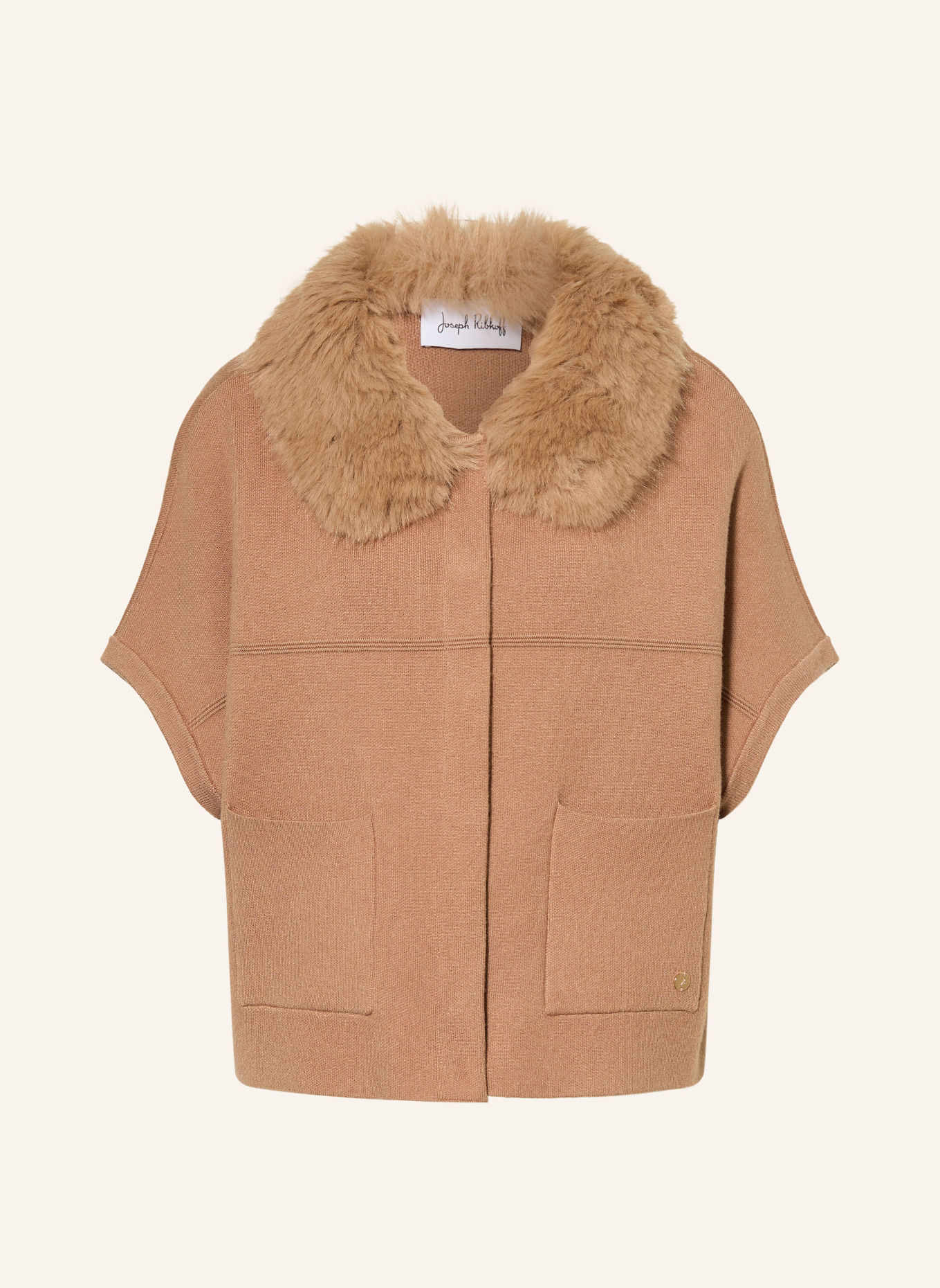 Joseph Ribkoff Strickjacke mit Kunstfell: BEIGE