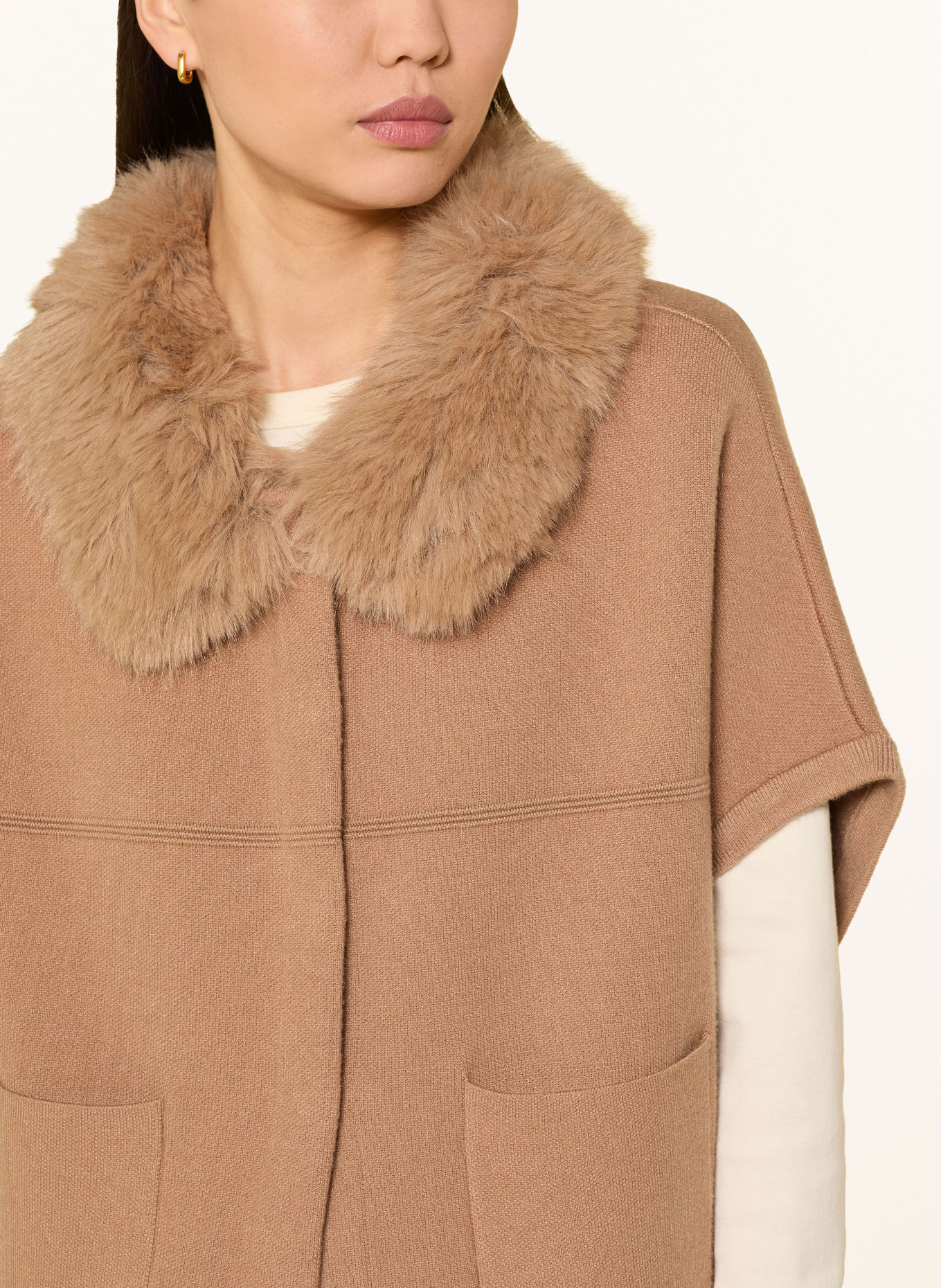 Joseph Ribkoff Strickjacke mit Kunstfell: BEIGE