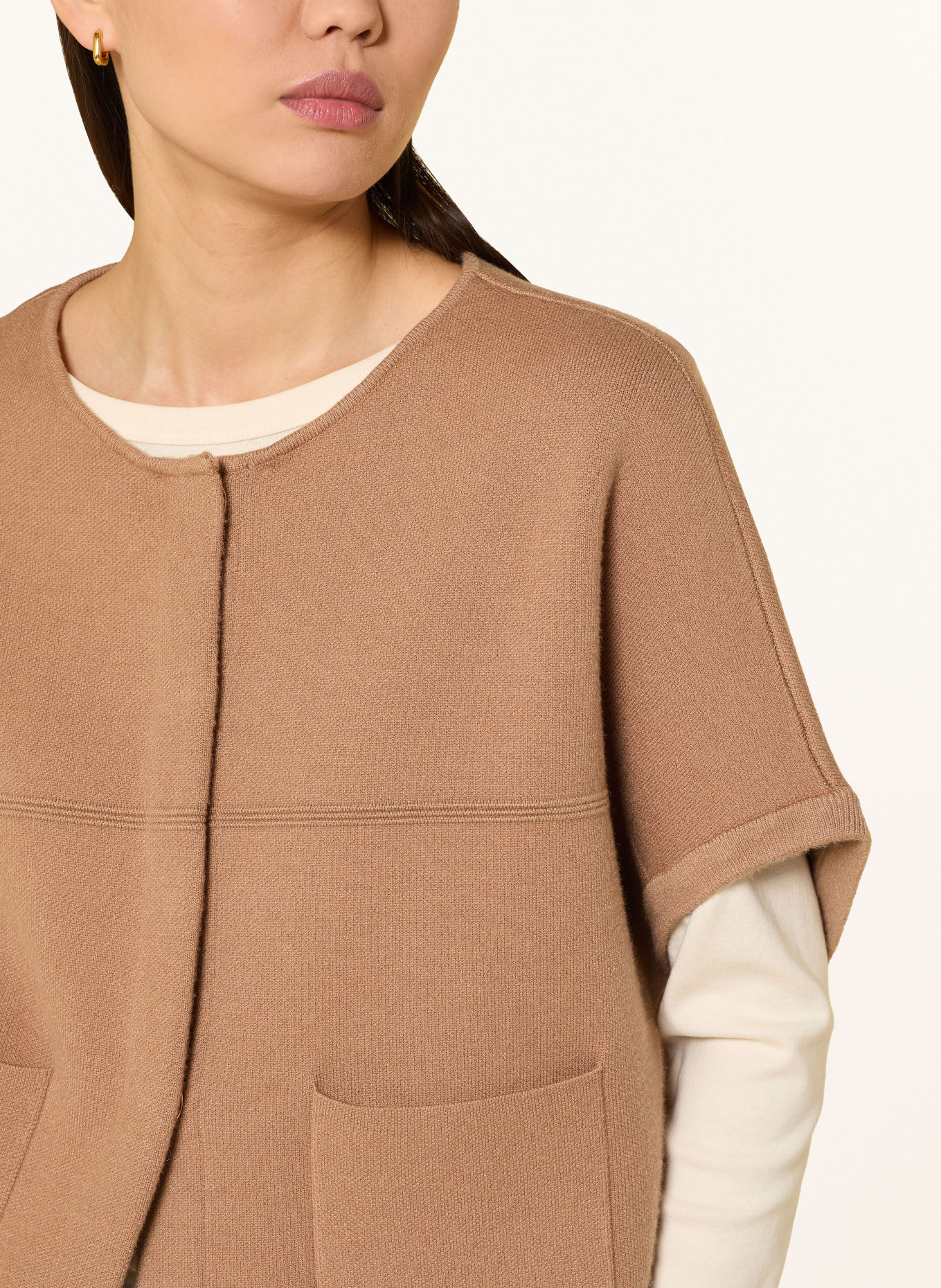 Joseph Ribkoff Strickjacke mit Kunstfell: BEIGE