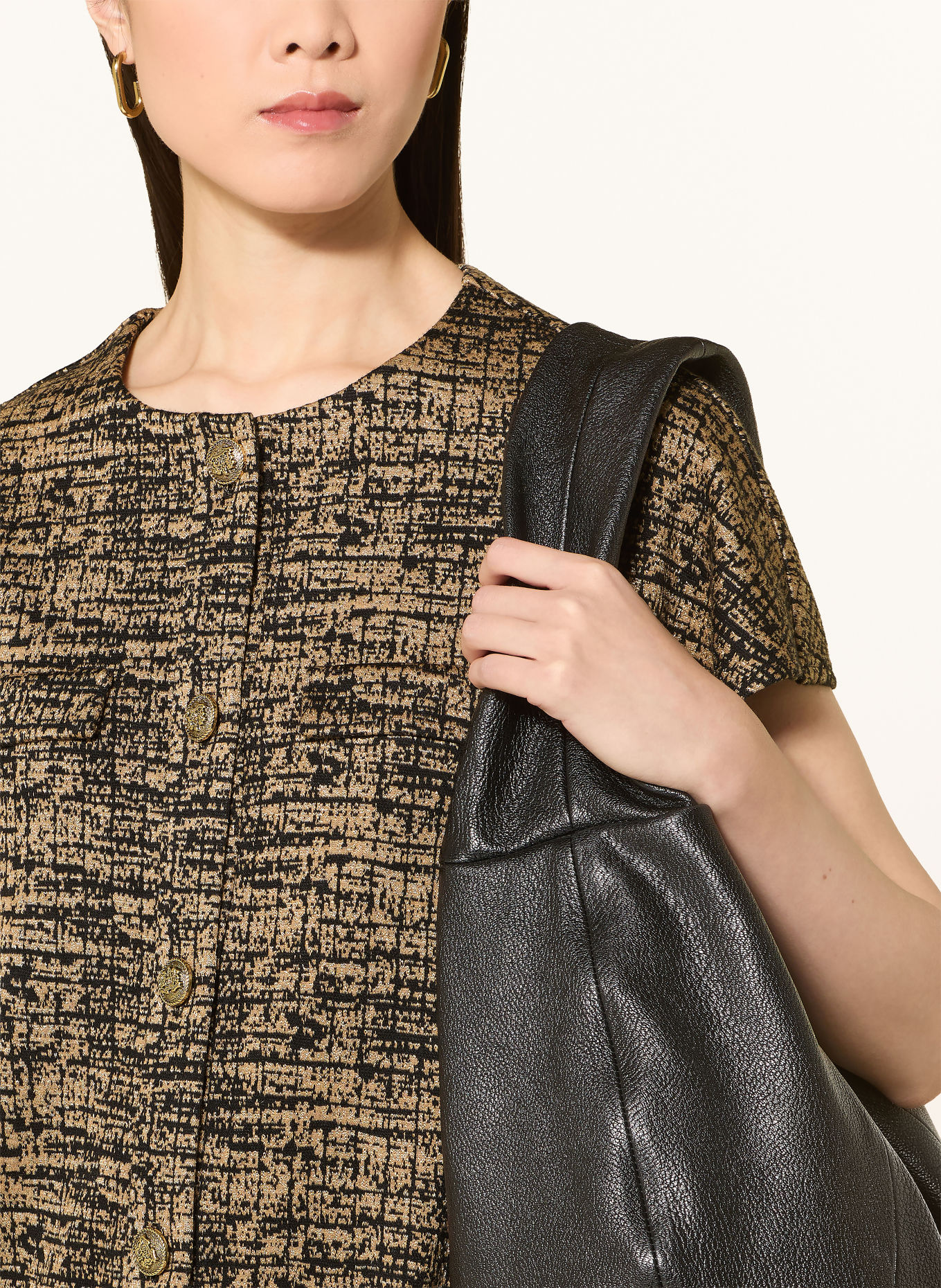 Joseph Ribkoff Sweatweste: BEIGE / SCHWARZ