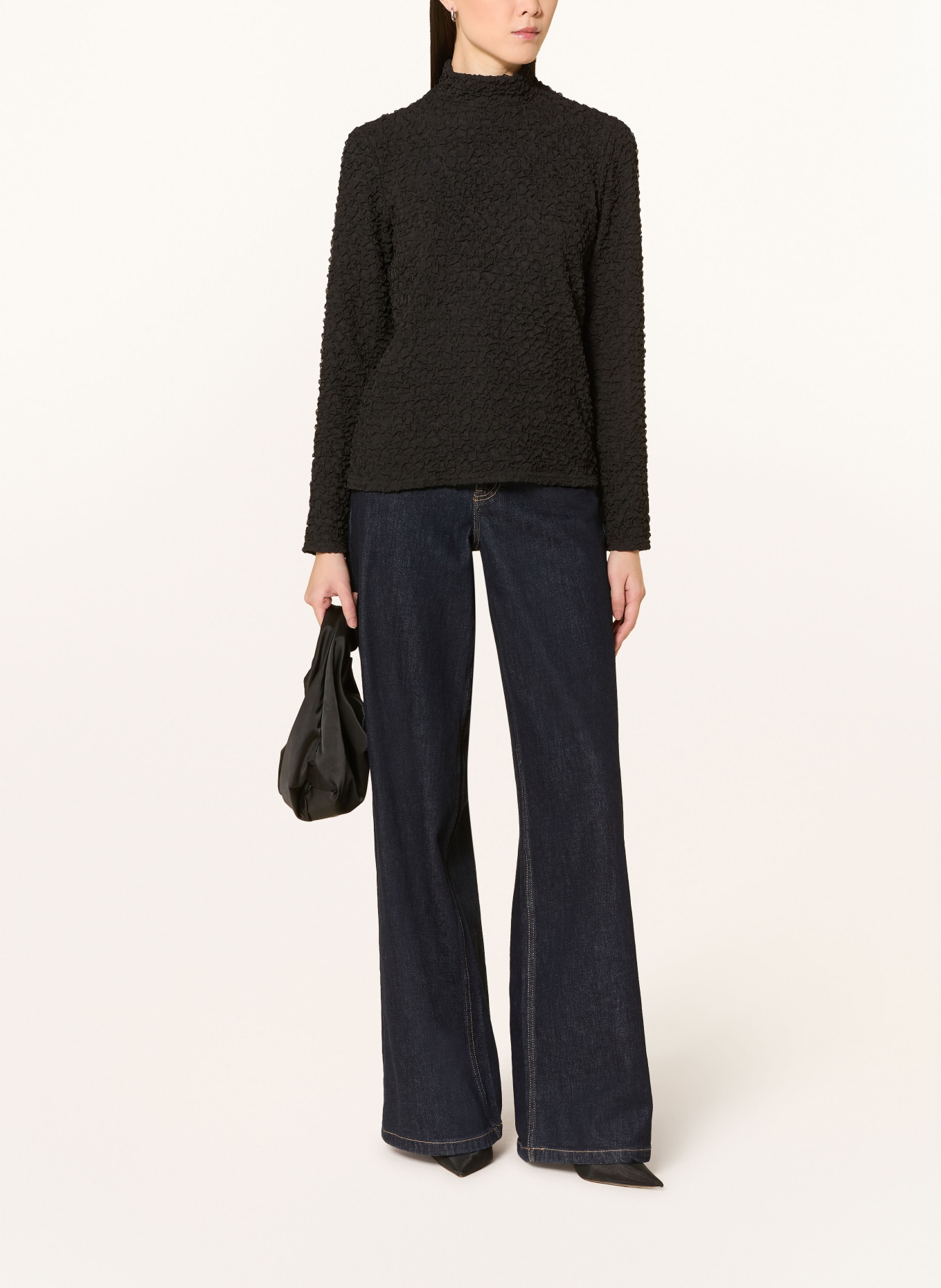 Joseph Ribkoff Mesh blouse shirt: BLACK