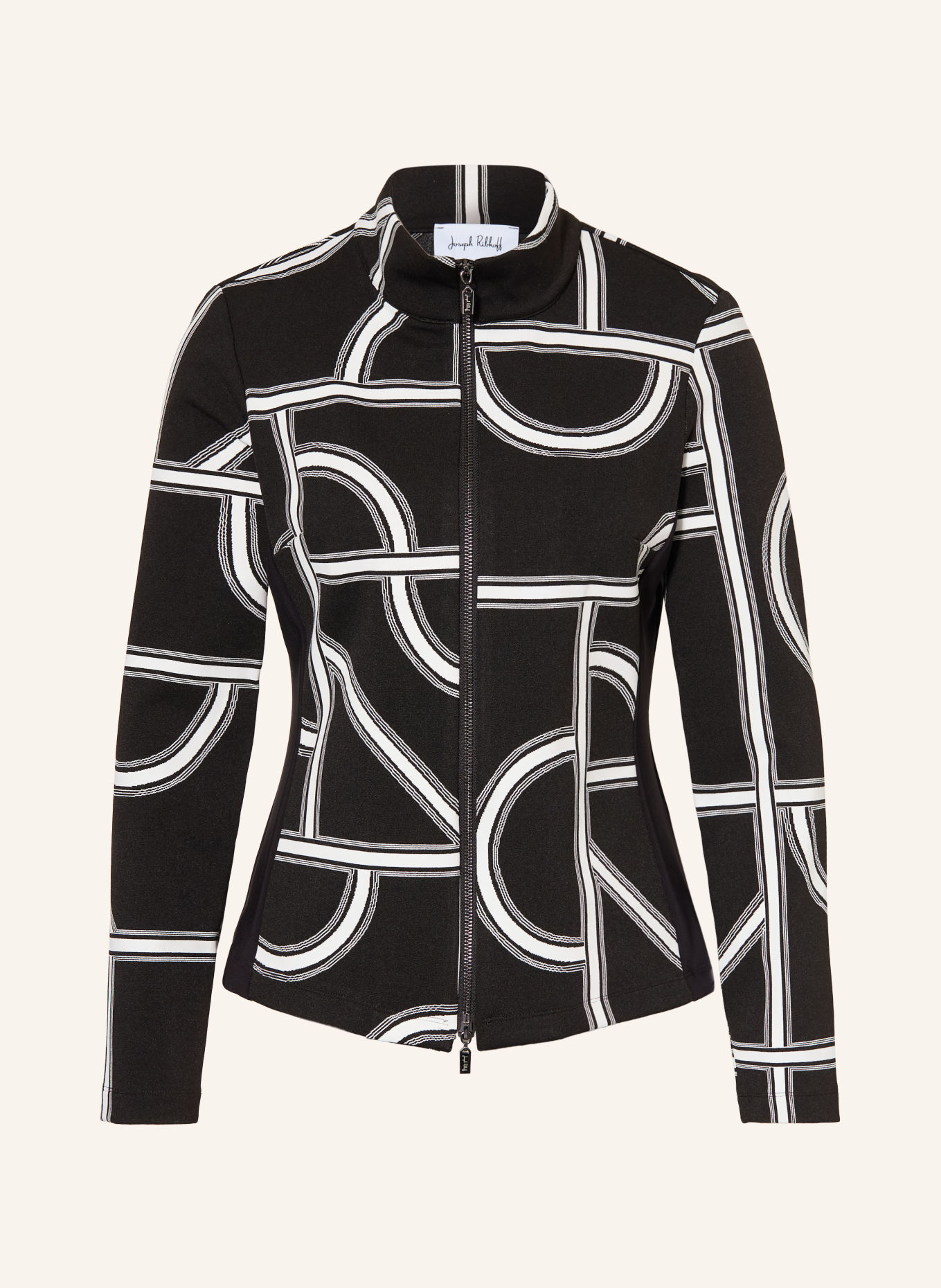Joseph Ribkoff Sweat jacket in a mix of materials: BLACK / WHITE