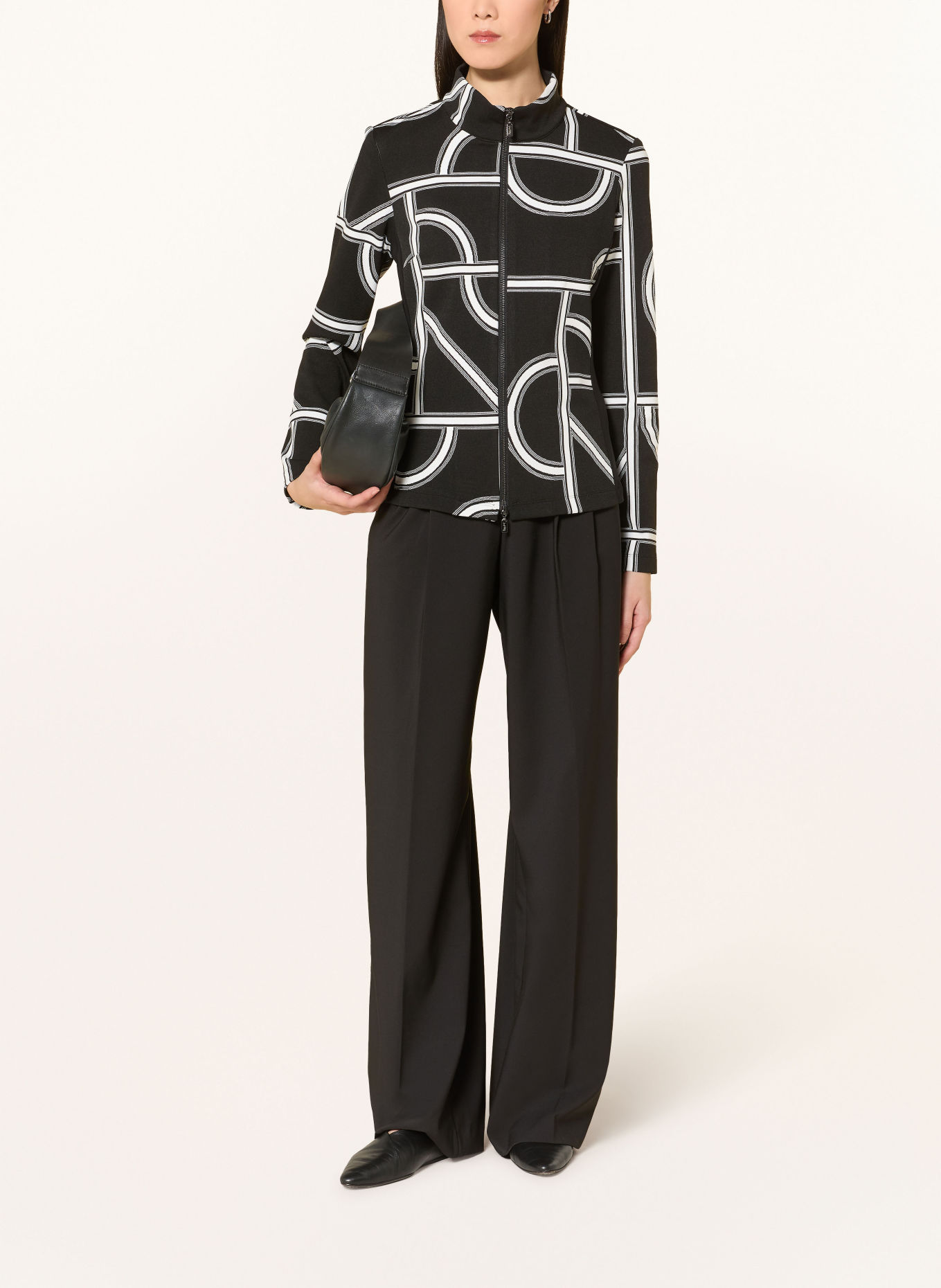 Joseph Ribkoff Sweat jacket in a mix of materials: BLACK / WHITE