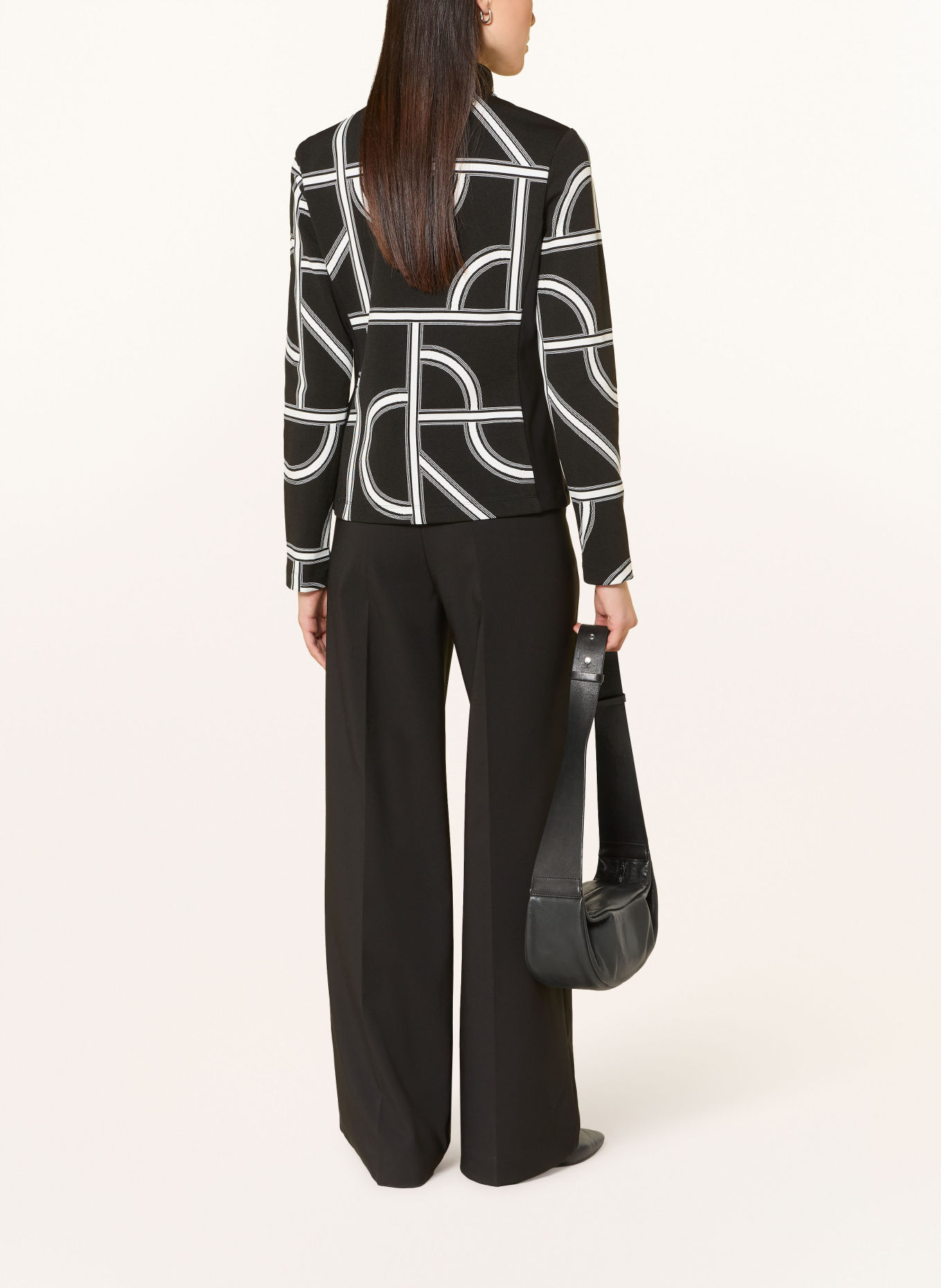 Joseph Ribkoff Sweat jacket in a mix of materials: BLACK / WHITE