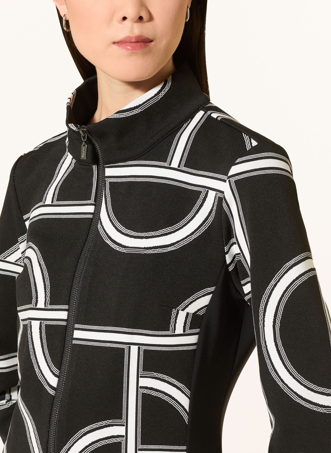 Joseph Ribkoff Sweat jacket in a mix of materials: BLACK / WHITE