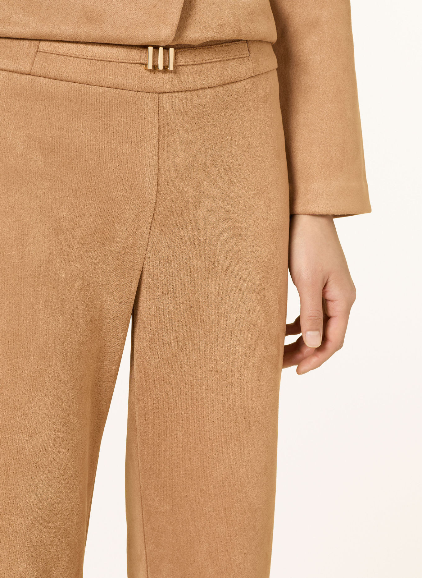 Joseph Ribkoff Broek in leerlook: BEIGE