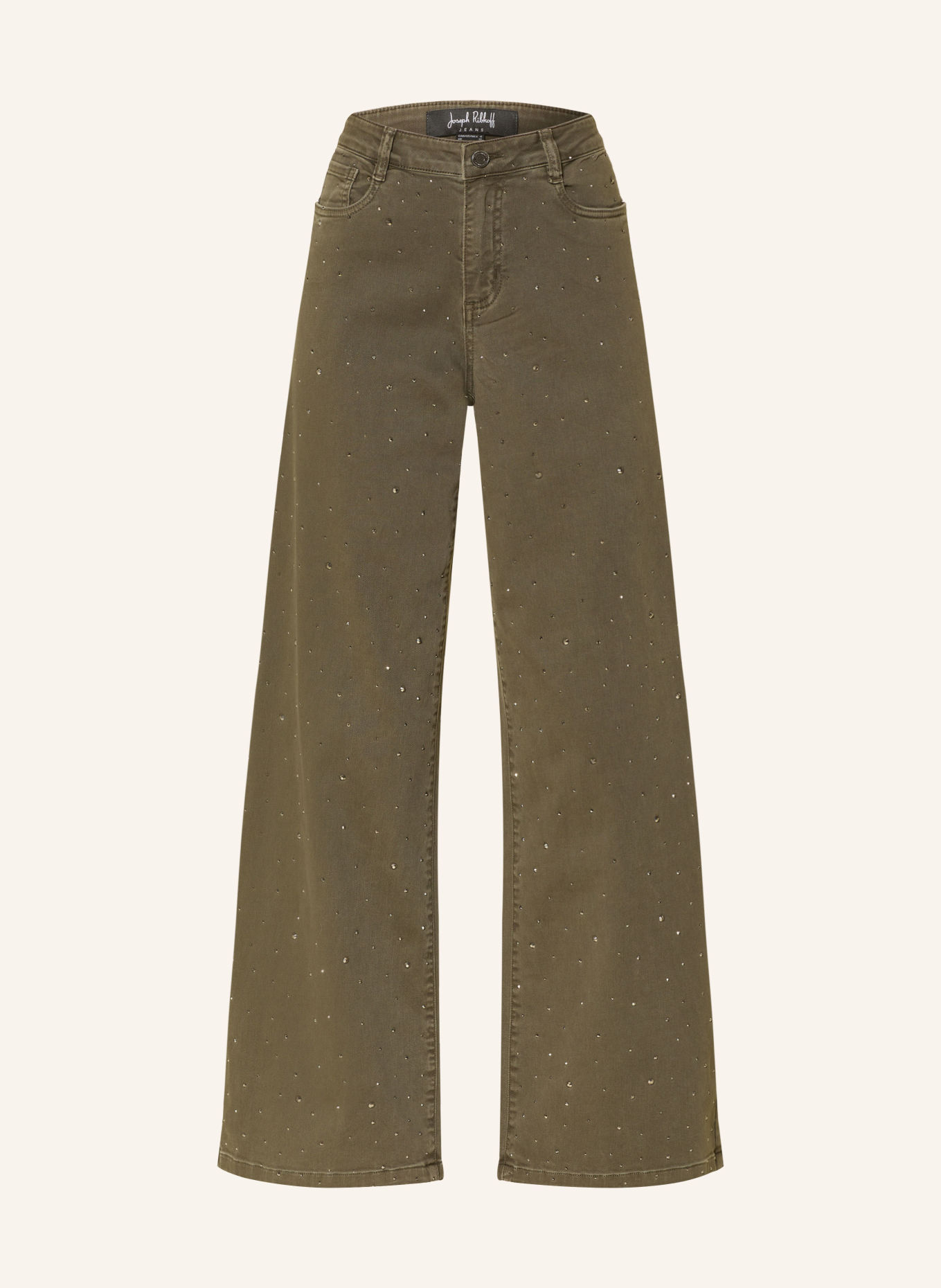 Joseph Ribkoff Jeans med vid ben och strass: 3380 AVOCADO