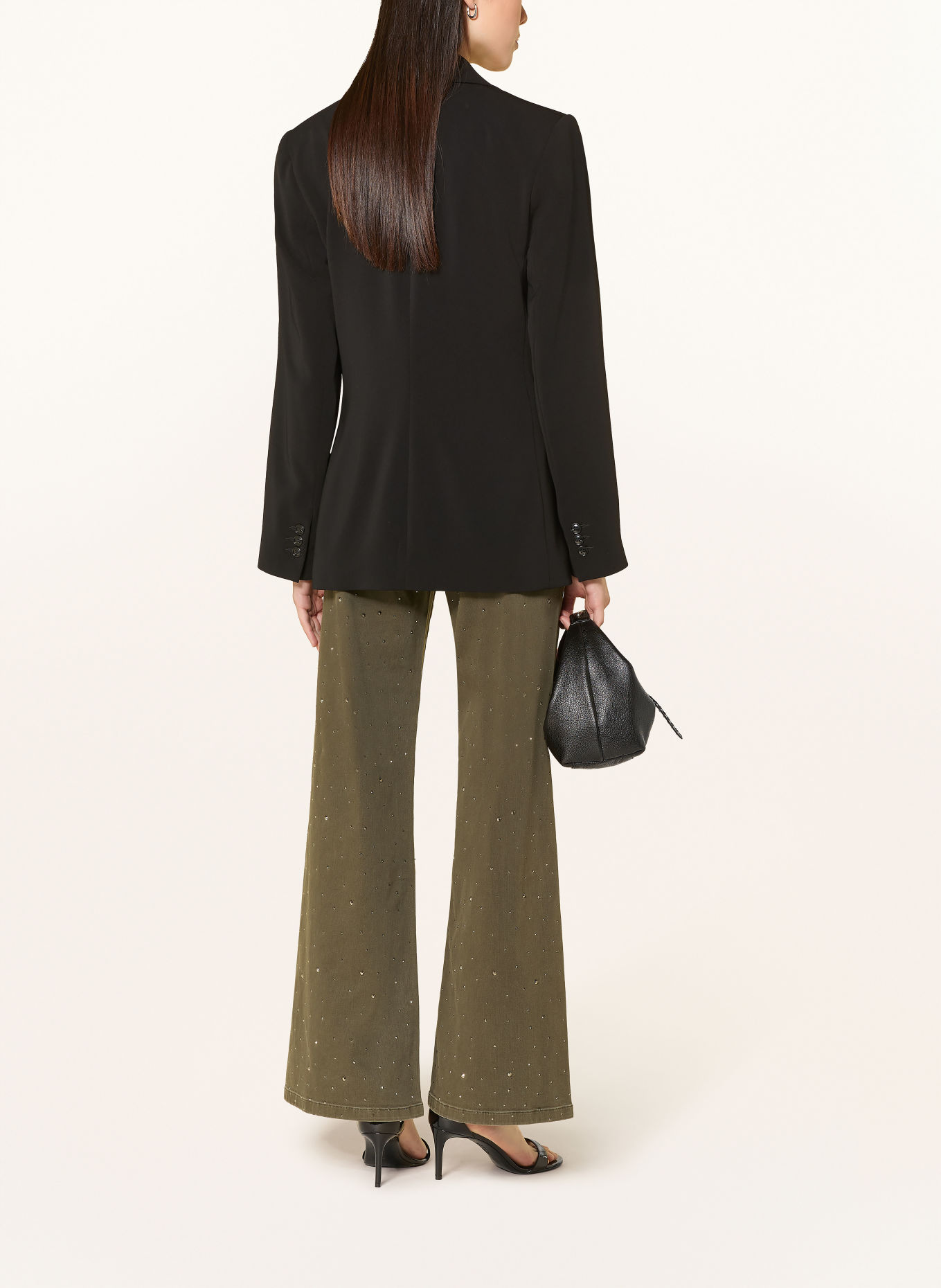 Joseph Ribkoff Jeans med vid ben och strass: 3380 AVOCADO