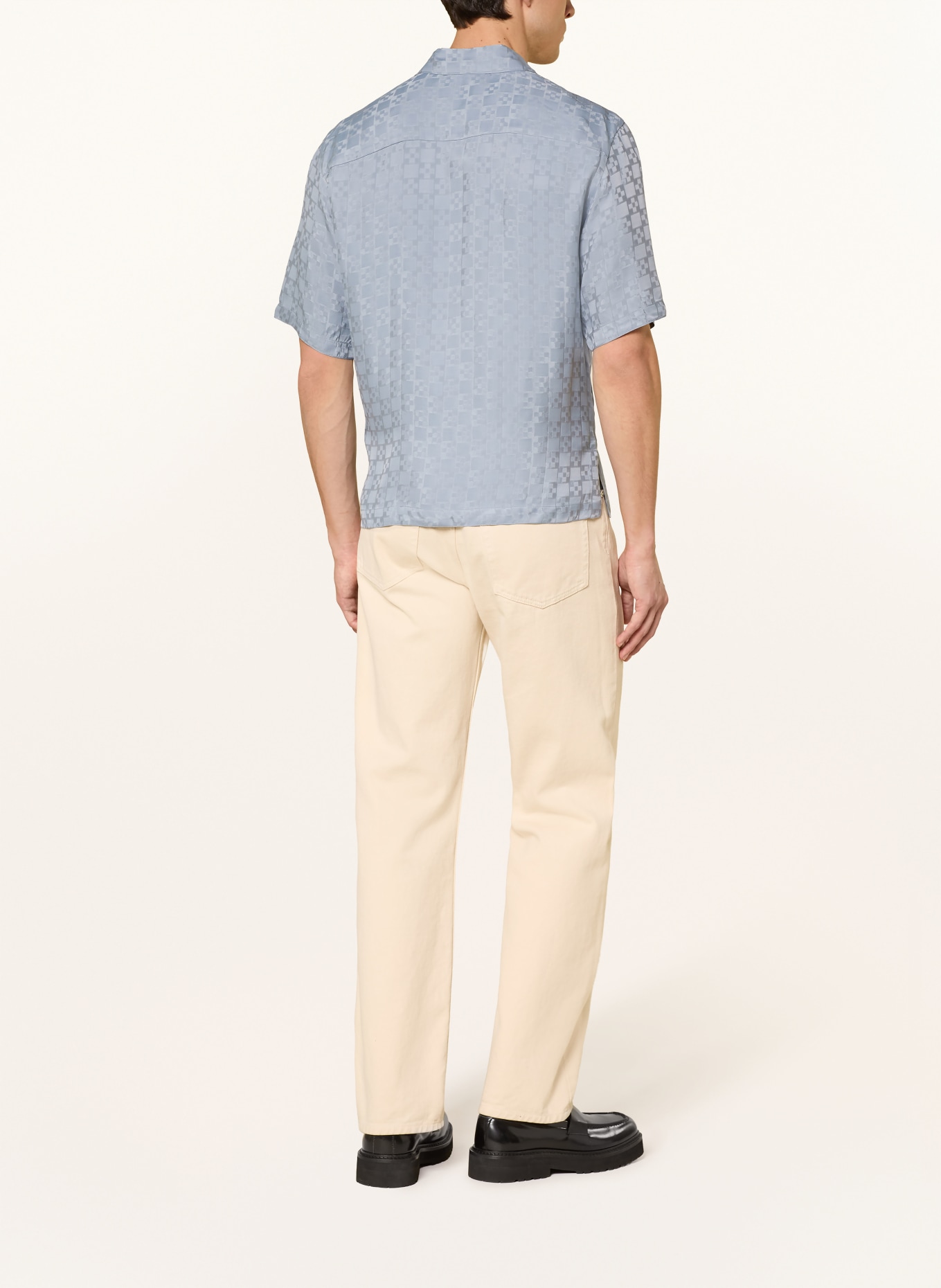 SANDRO Kurzarm-Hemd Regular Fit aus Jacquard: BLAUGRAU