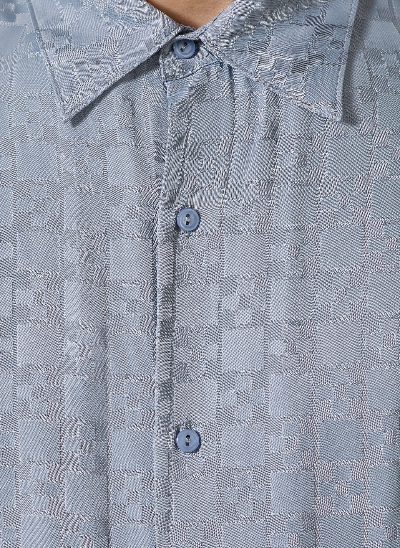 SANDRO Kurzarm-Hemd Regular Fit aus Jacquard: BLAUGRAU