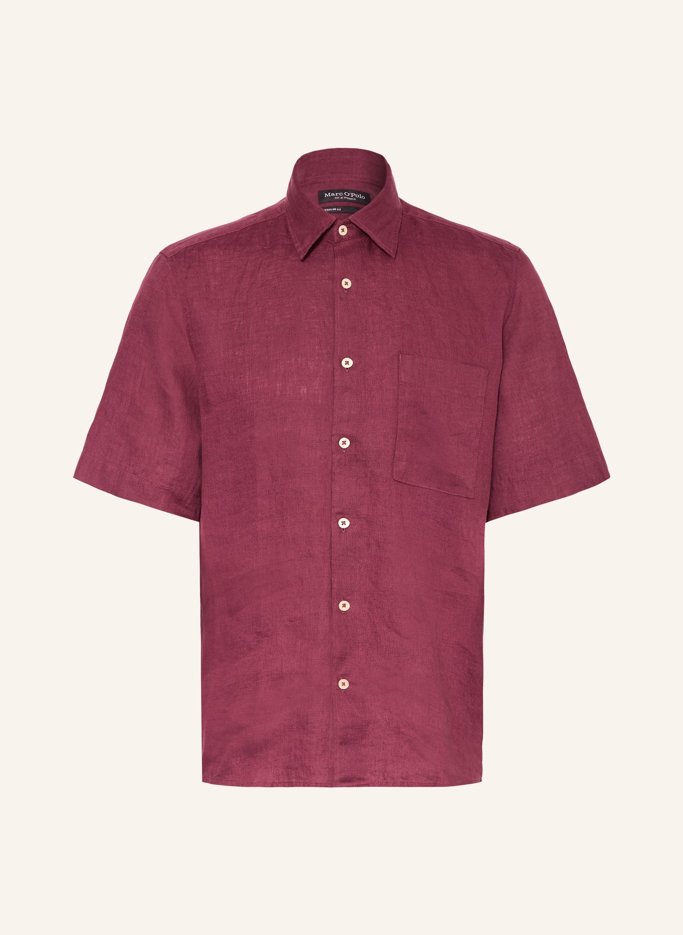 Marc O'Polo Chemise à manches courtes coupe classique en lin: FUCHSIA
