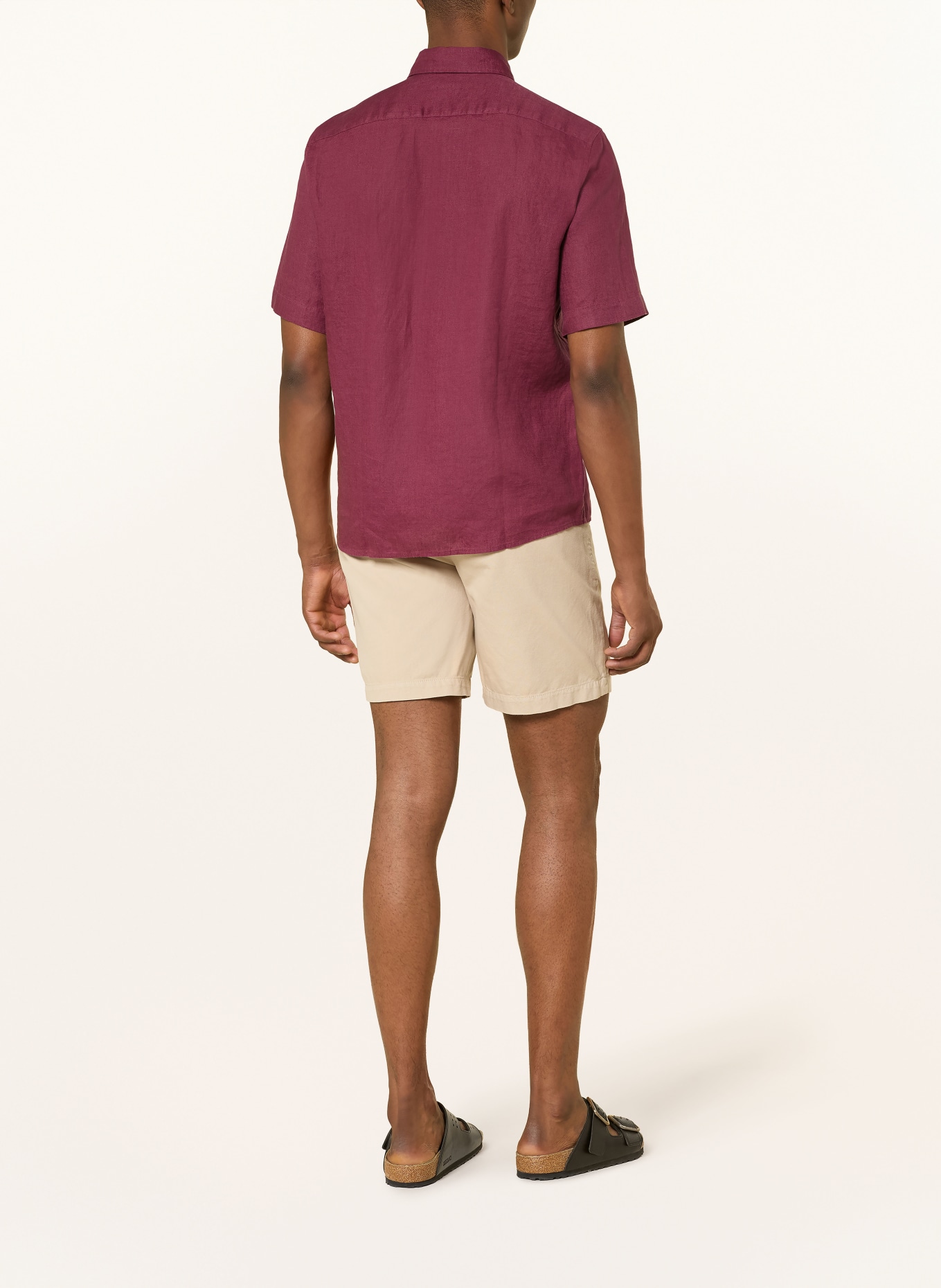 Marc O'Polo Chemise à manches courtes coupe classique en lin: FUCHSIA