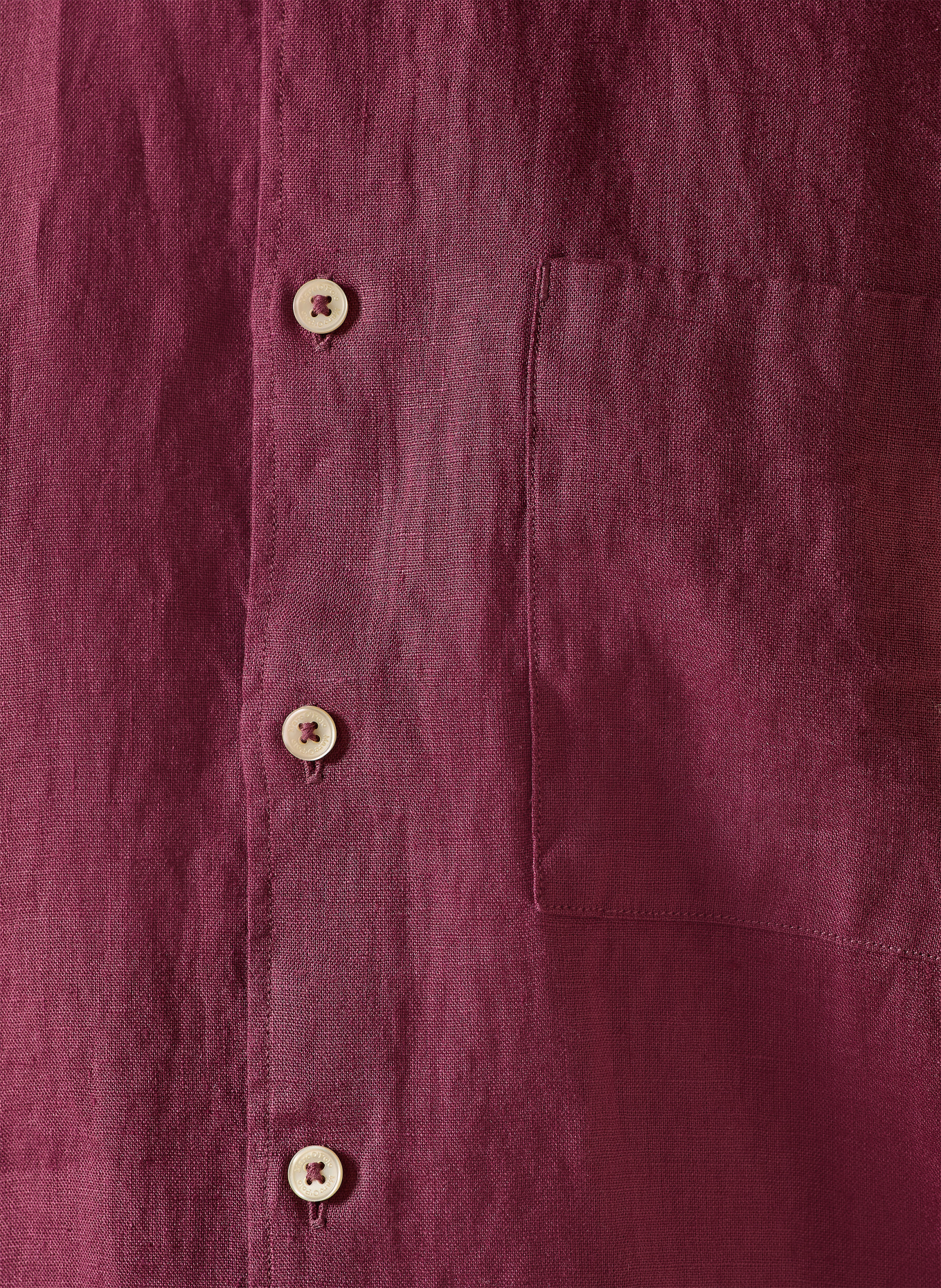 Marc O'Polo Chemise à manches courtes coupe classique en lin: FUCHSIA