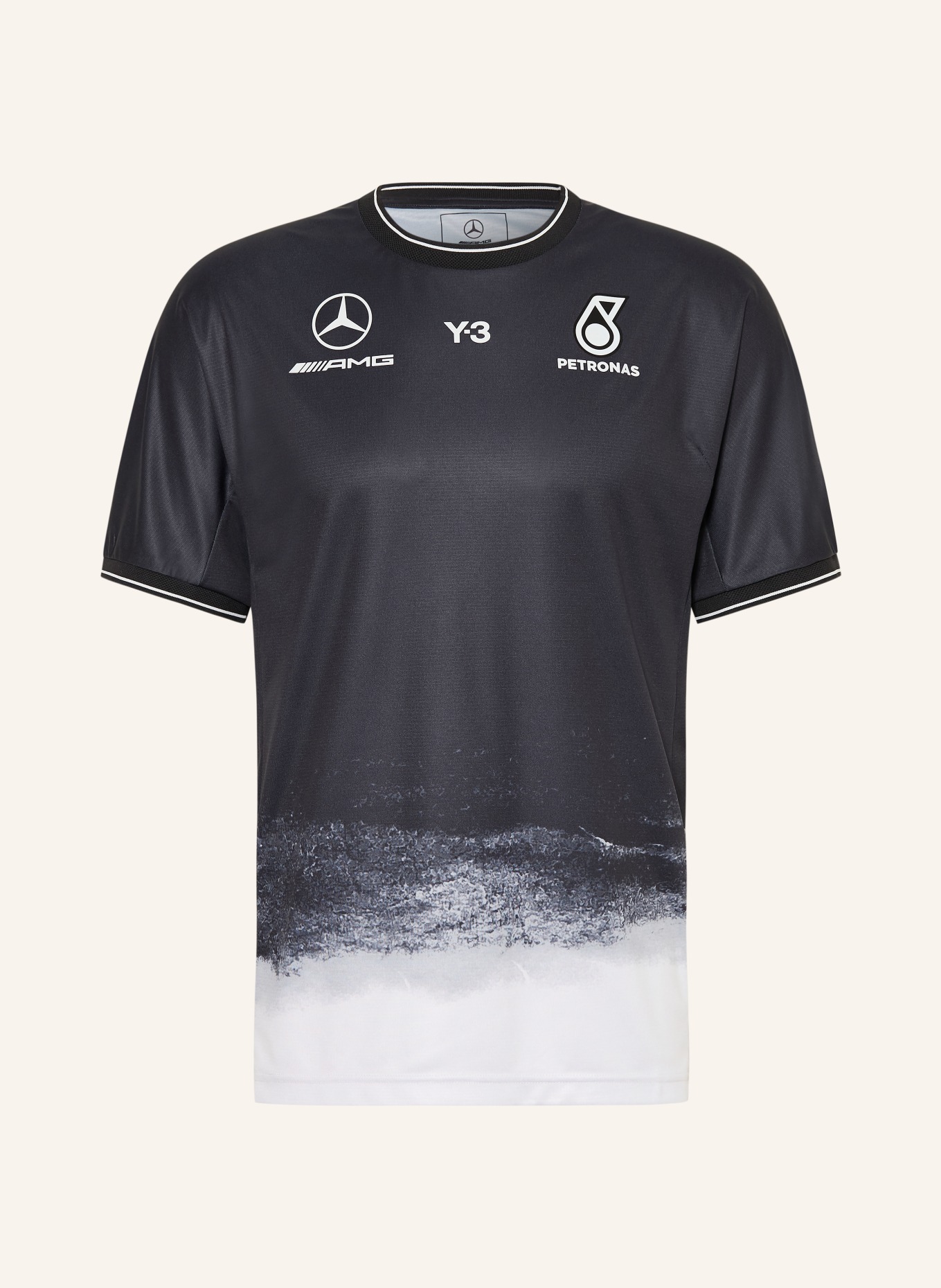 Y-3 MERCEDES - AMG PETRONAS FORMULA ONE TEAM T-shirt: BLACK / GRAY / WHITE