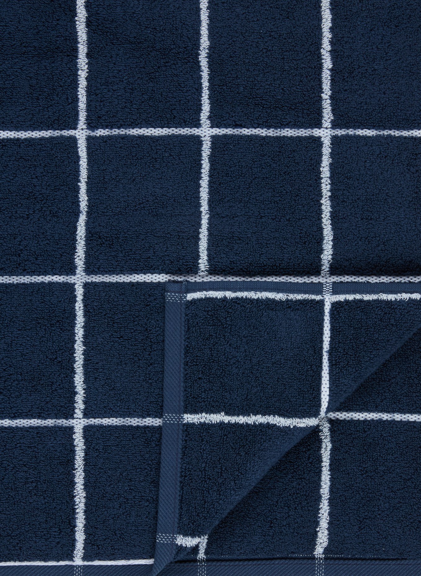 ROSS Handdoek: DONKERBLAUW / WIT