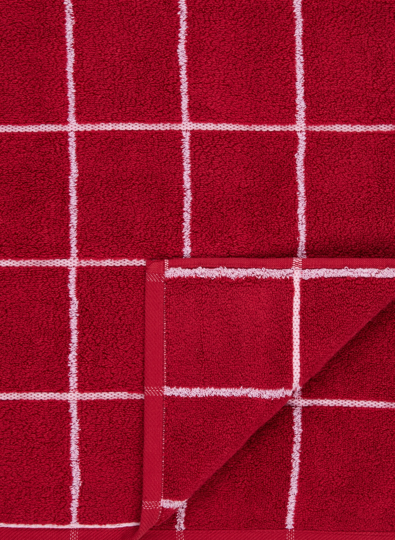 ROSS Handdoek: DONKERROOD / WIT