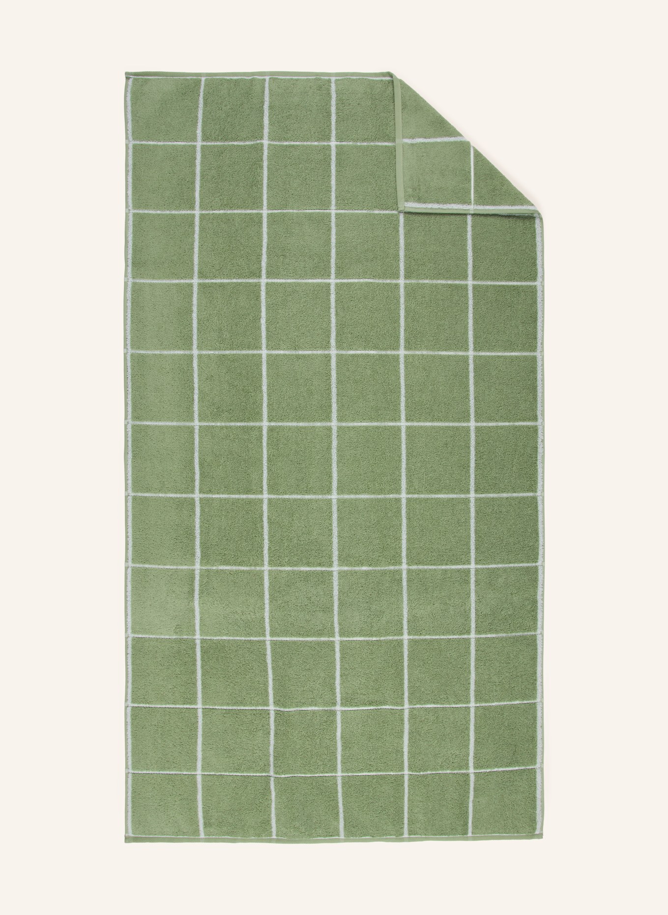 ROSS Douchehanddoek: LICHTGROEN / WIT